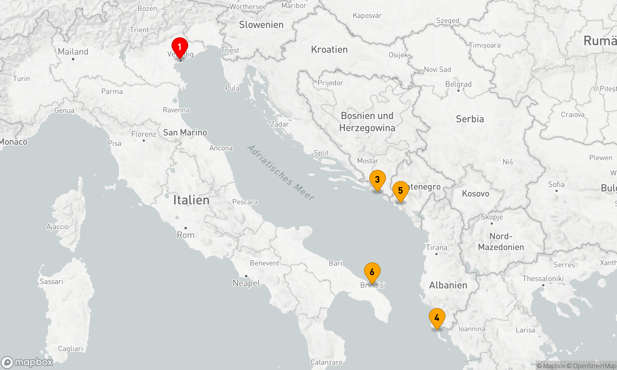 Route 5 Nächte - Adriatische Entdeckungsreise