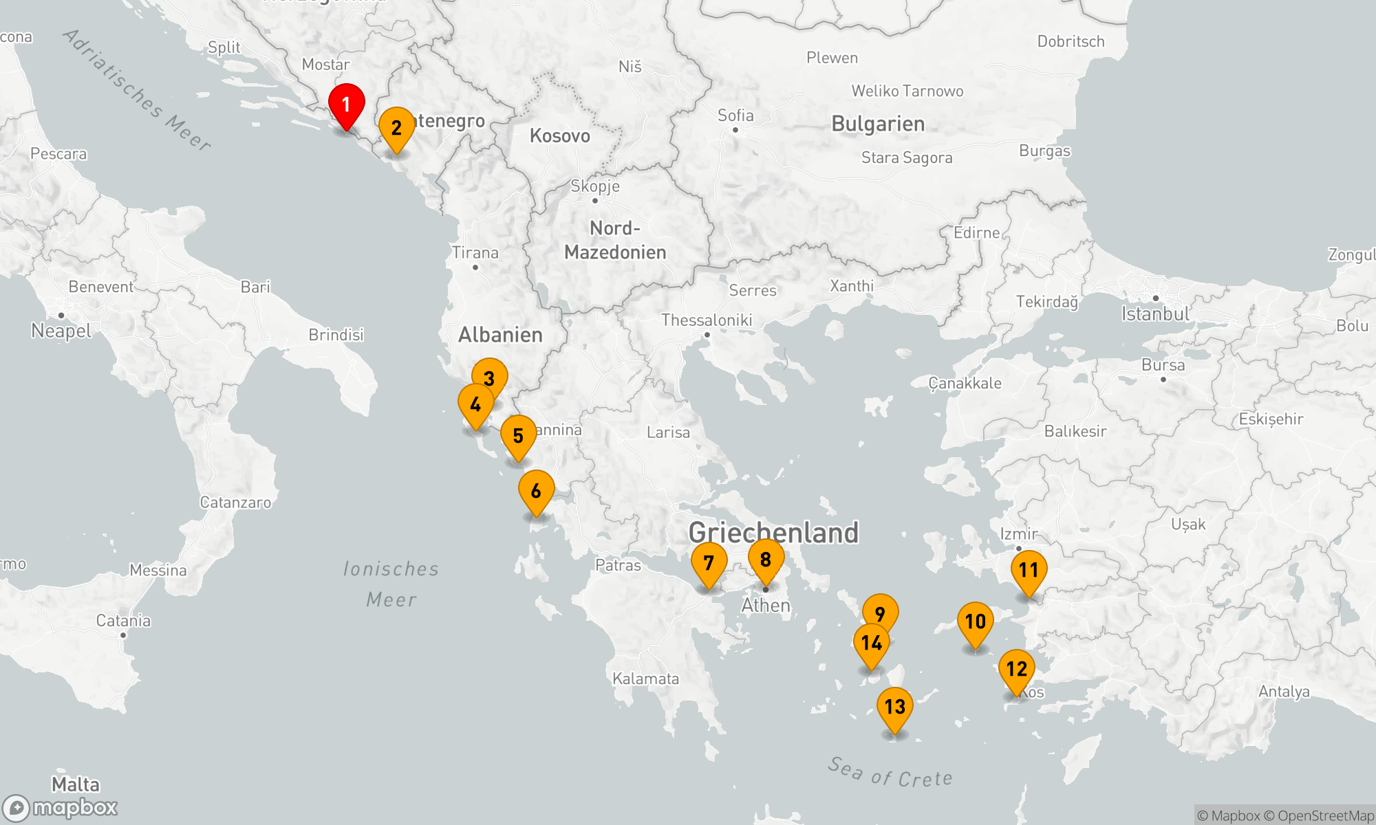 Route 14 Nächte - Entdecken Sie das östliche Mittelmeer