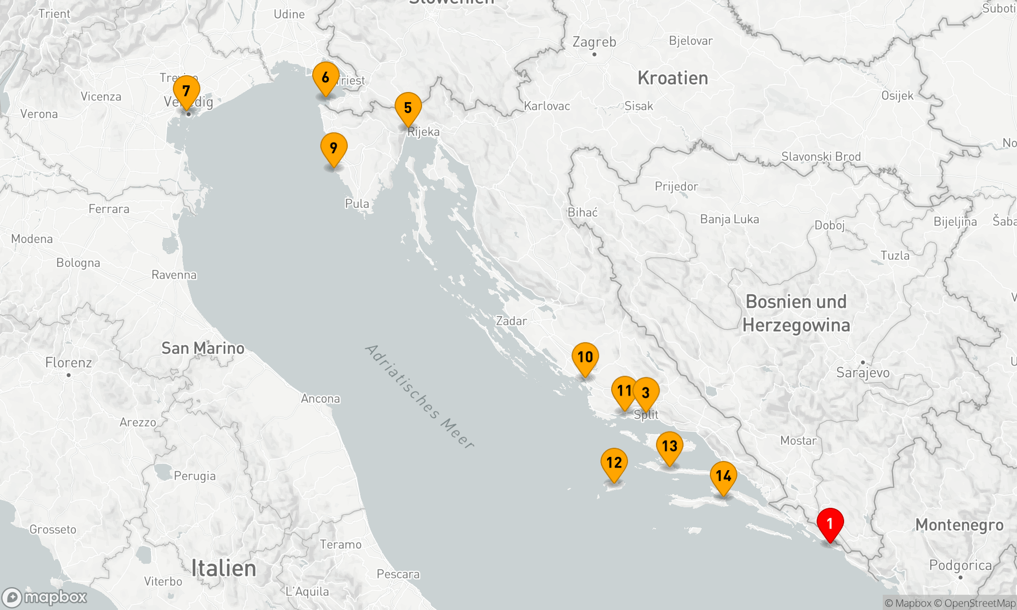 Route 14 Nächte - Entdecken Sie das Beste an der kroatischen Küste