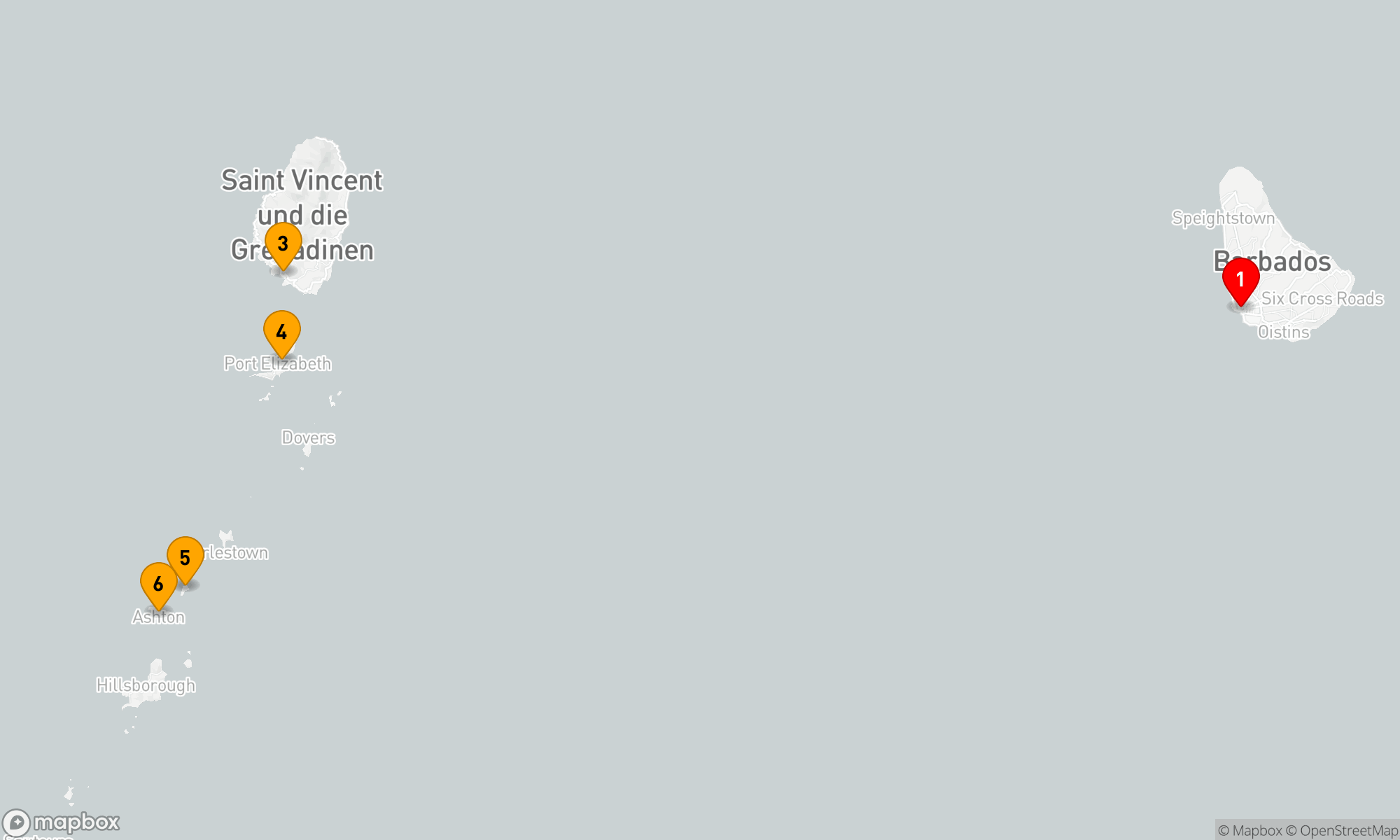 Route 7 Nächte - Grenadinen & Windwards Segeln