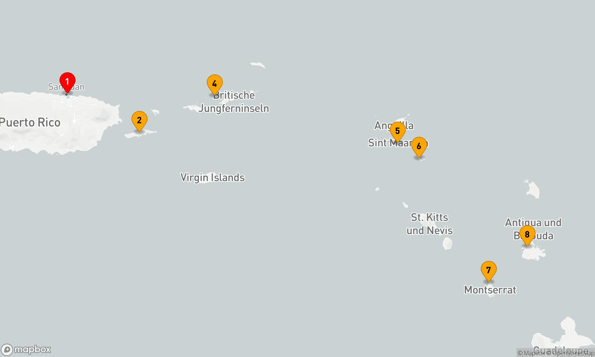 Route 7 Nächte - Karibik Yachting Hideaways
