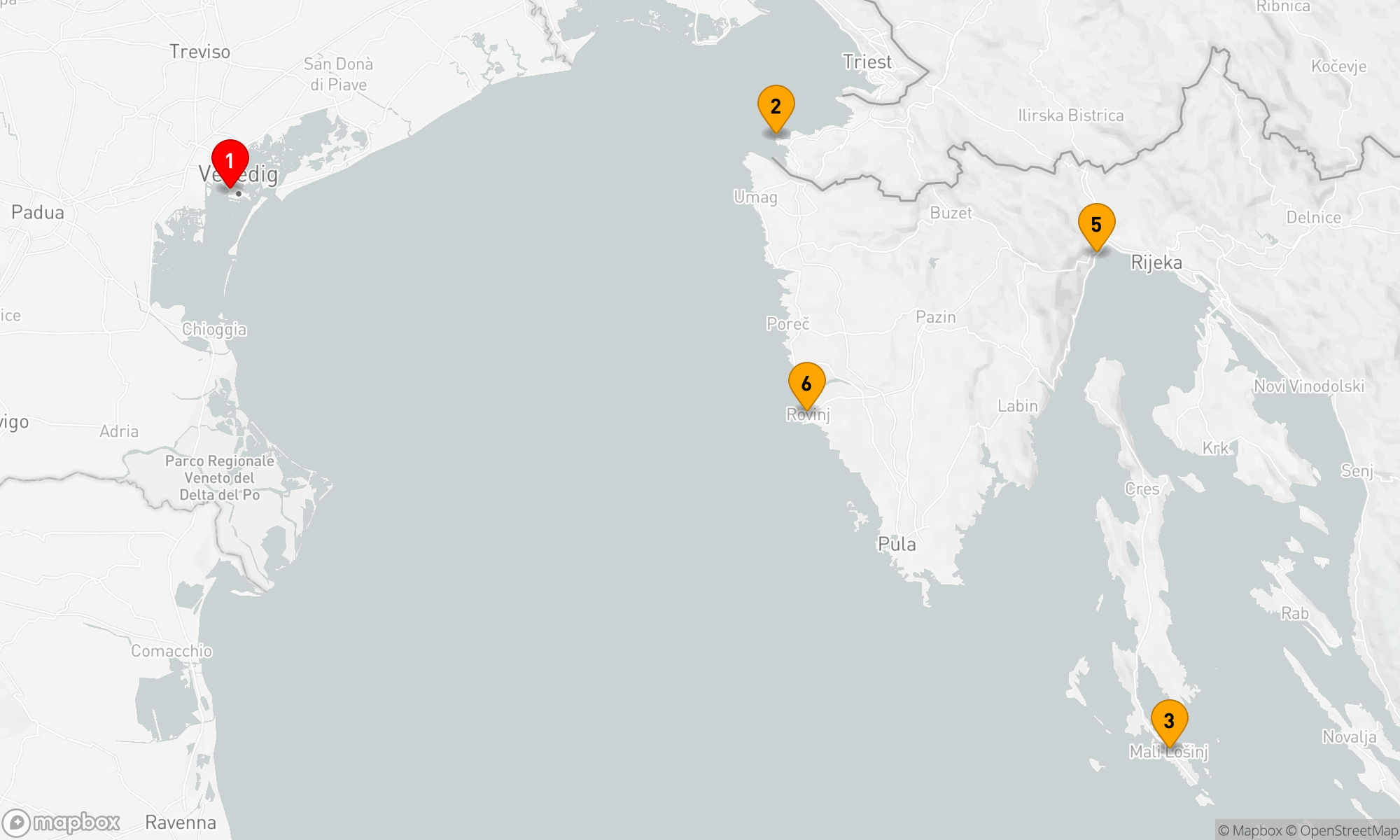 Route 7 Nächte - Adriatische Entdeckung: Venedig,  Istrien & der kroatische Archipel