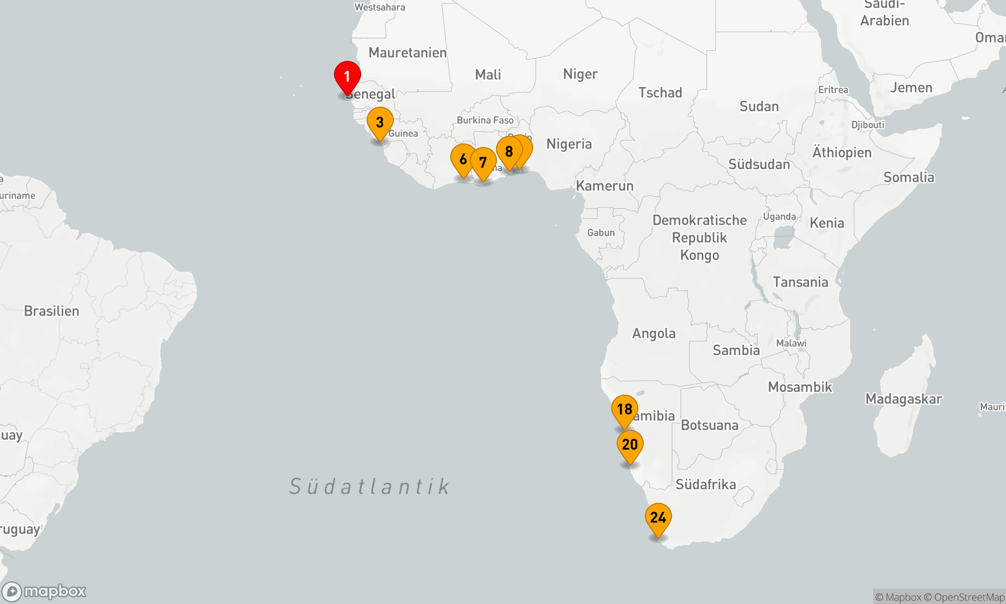 Route 24 Nächte - Westafrika: die verborgenen Schätze an Afrikas Atlantik-Küste (NAT2723)