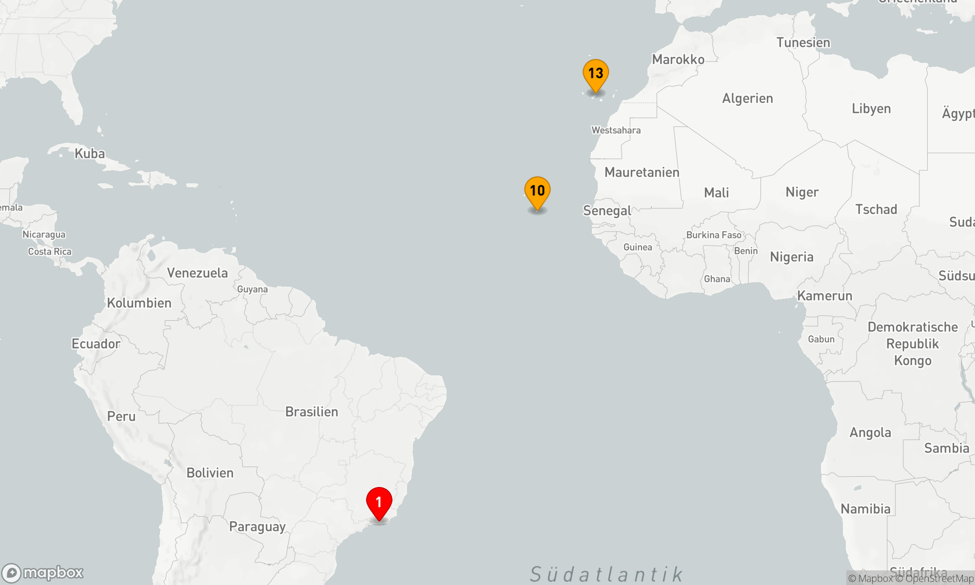 Route 13 Nächte - Ozean-Kreuzfahrt: Rio de Janeiro-Santa Cruz de Tenerife