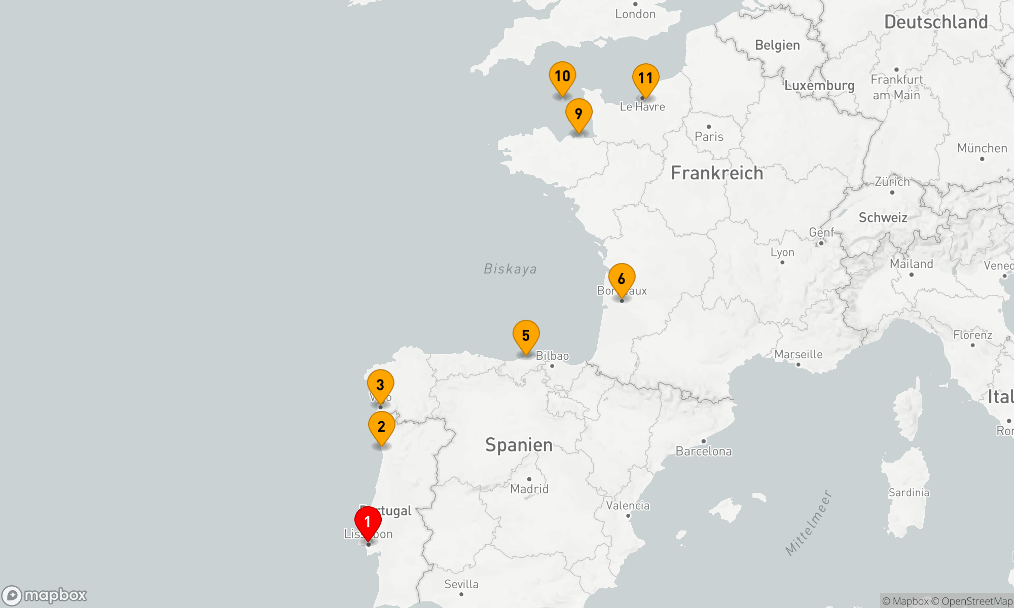 Route 10 Nächte - Befestigte Städte am Atlantik und die Iberische Halbinsel