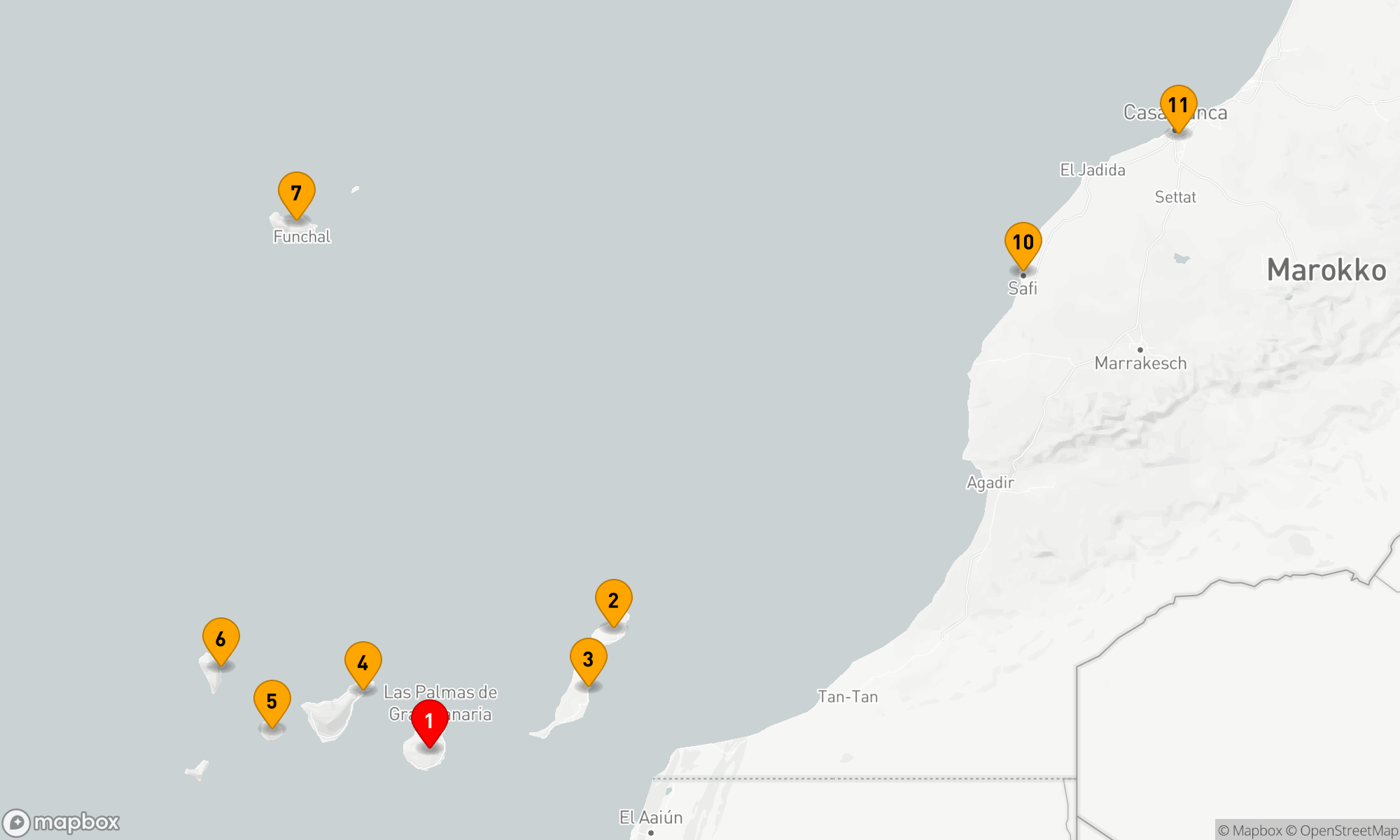 Route 10 Nächte - Odyssee im Atlantik von den Kanarischen Inseln bis zur marokkanischen Küste