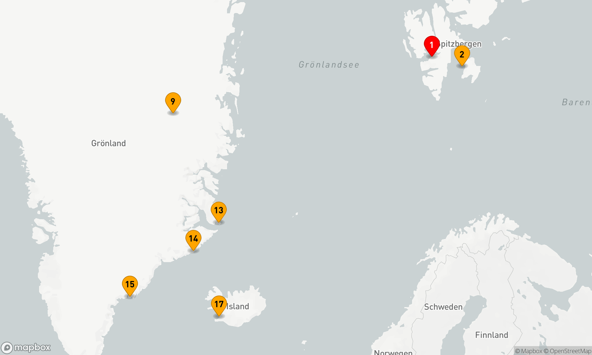 Route 16 Nächte - Im arktischen Eis von Spitzbergen nach Grönland