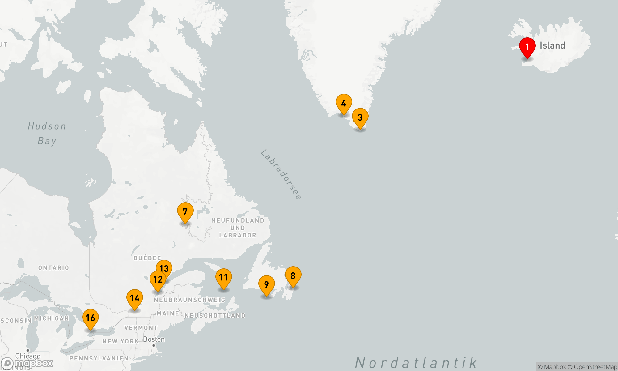Route 15 Nächte - Auf Erkundung in Grönland und Kanada mit Saint-Pierre und Miquelon