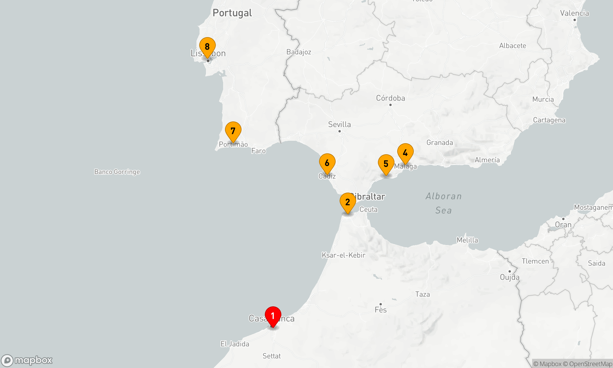 Route 7 Nächte - Kreuzfahrt von Marokko an die Andalusische Küste Spaniens – mit Smithsonian Journeys