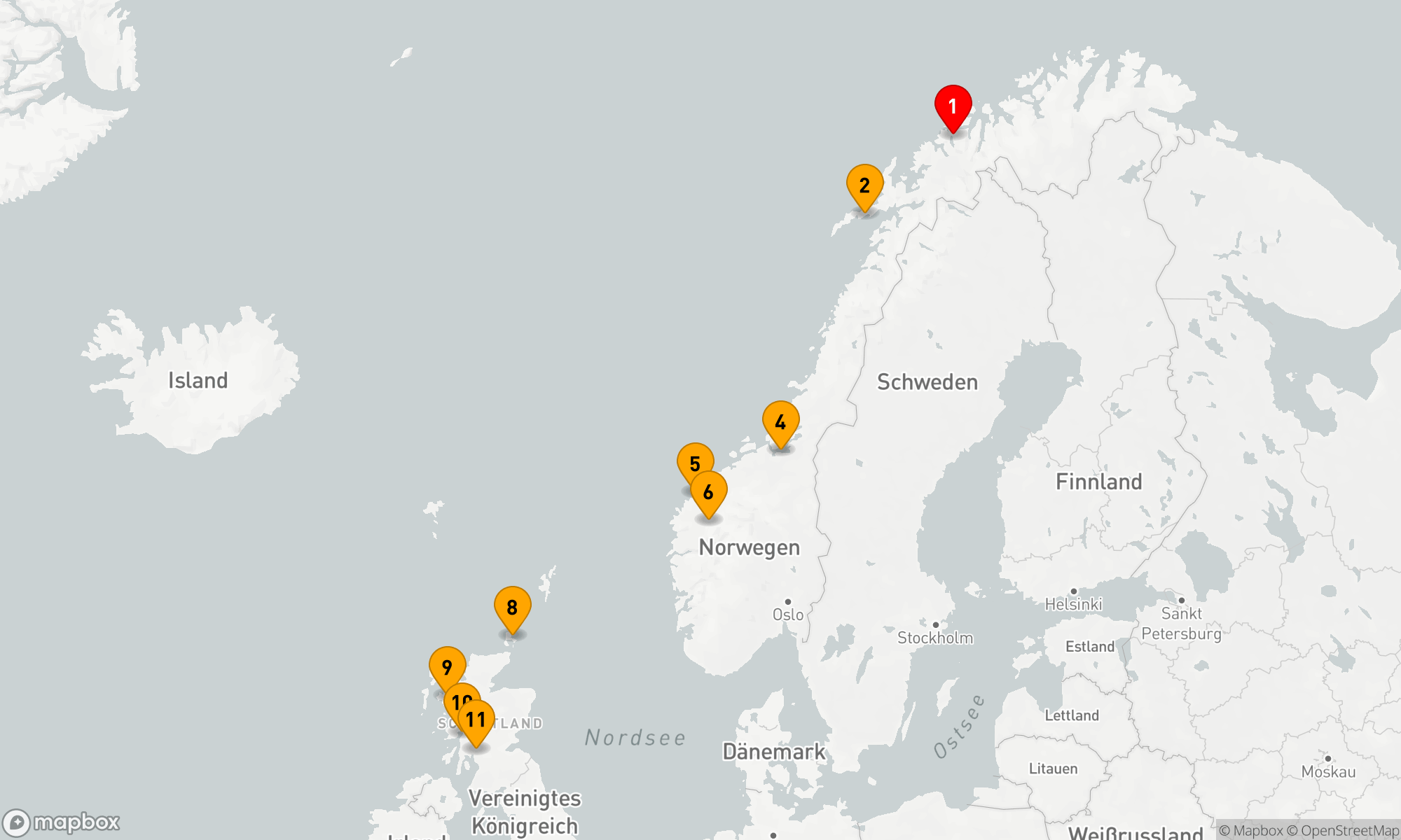 Route 10 Nächte - Vom arktischen Polarkreis zu den Inseln Schottlands