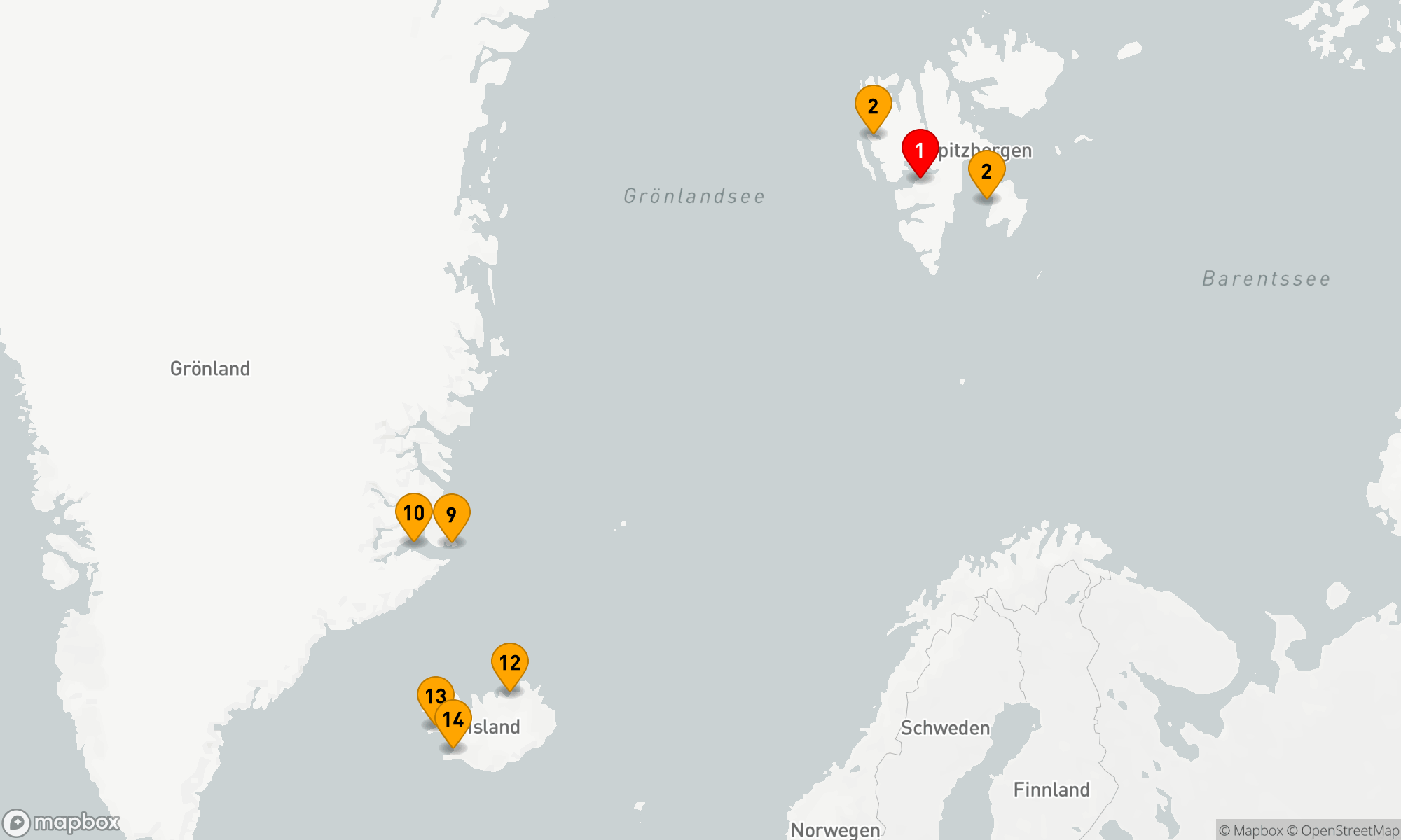 Route 13 Nächte - Arktis-Abenteuer von Spitzbergen nach Island