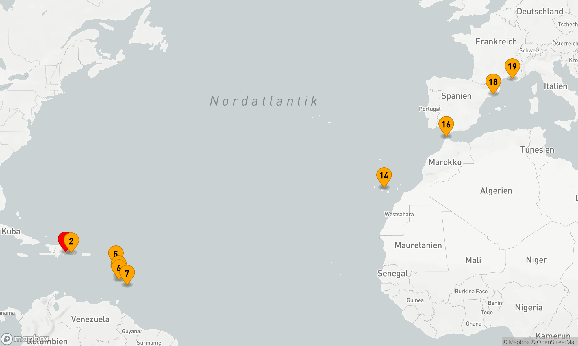 Route 18 Nächte - Karibische und Mediterrane Entdeckungsreise