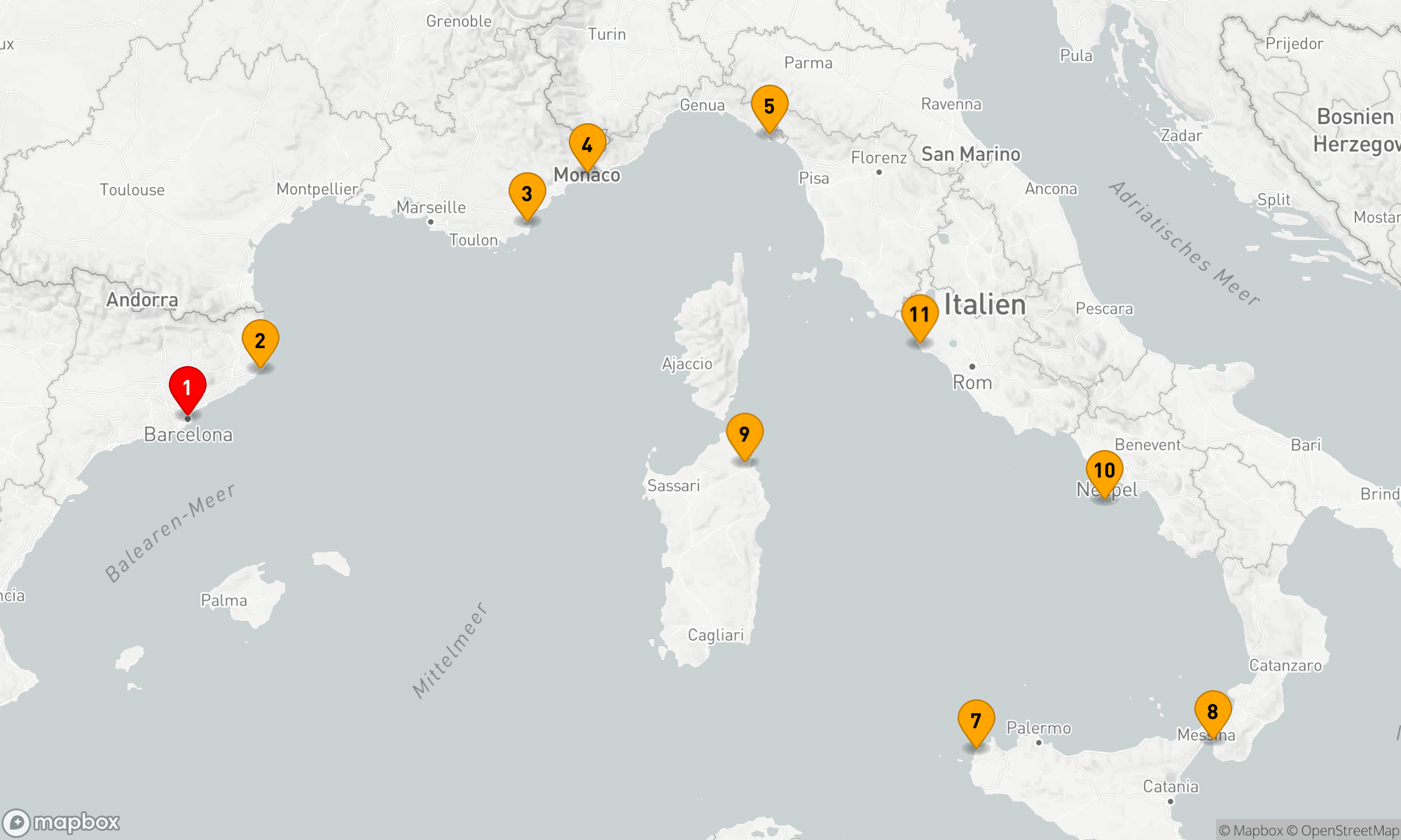 Route 10 Nächte - ITALIENISCHE FEIER