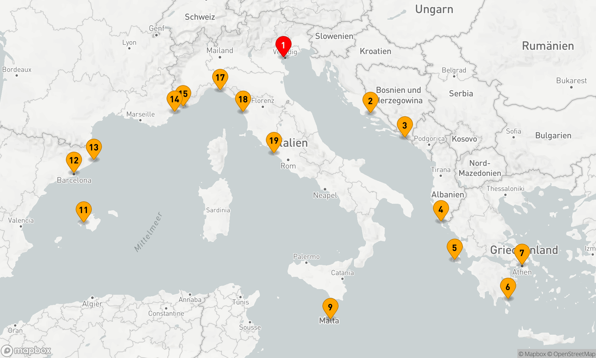 Route 18 Nächte - MEDITERRANE TRÄUMEREI
