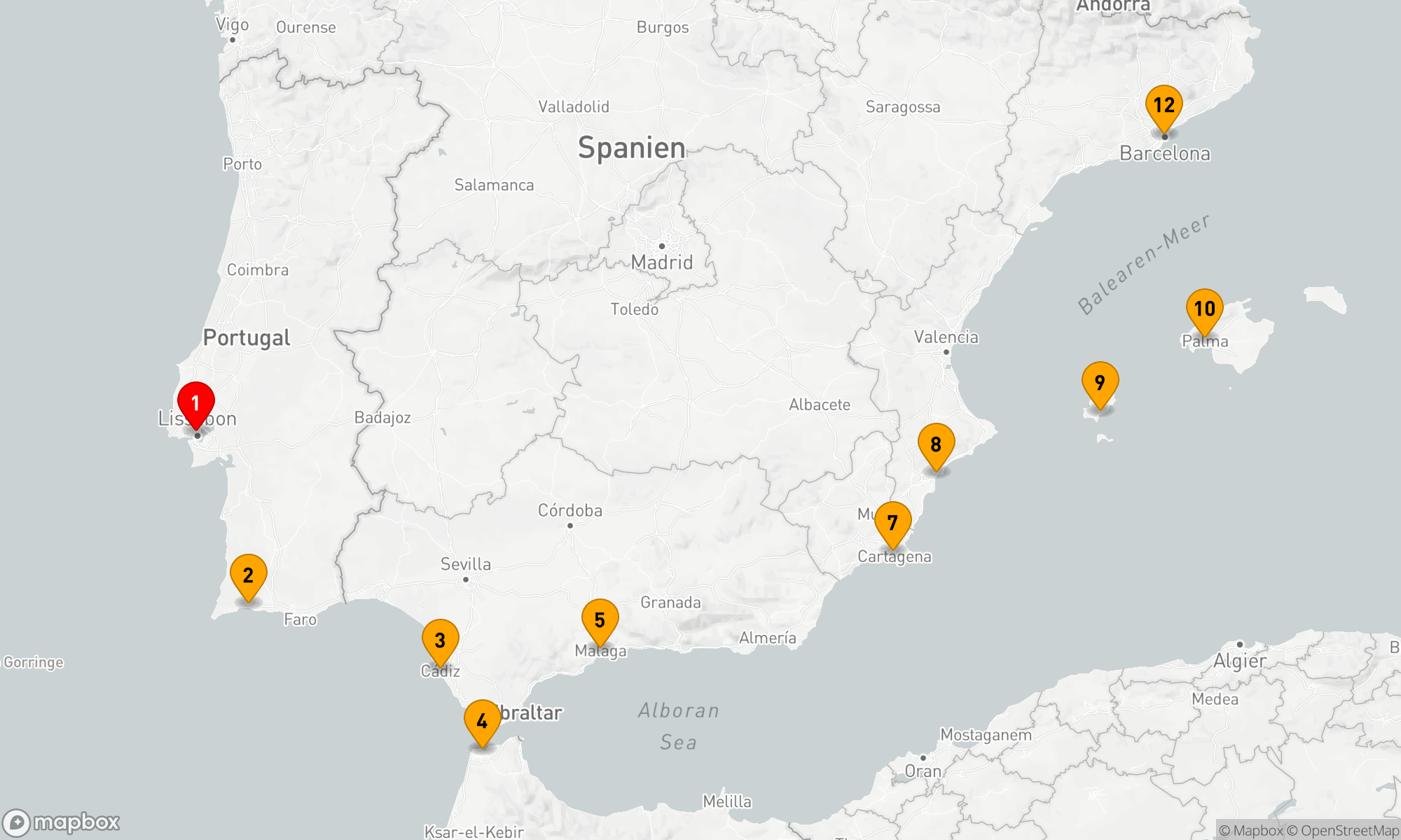 Route 11 Nächte - DAUERHAFTE IBERIA