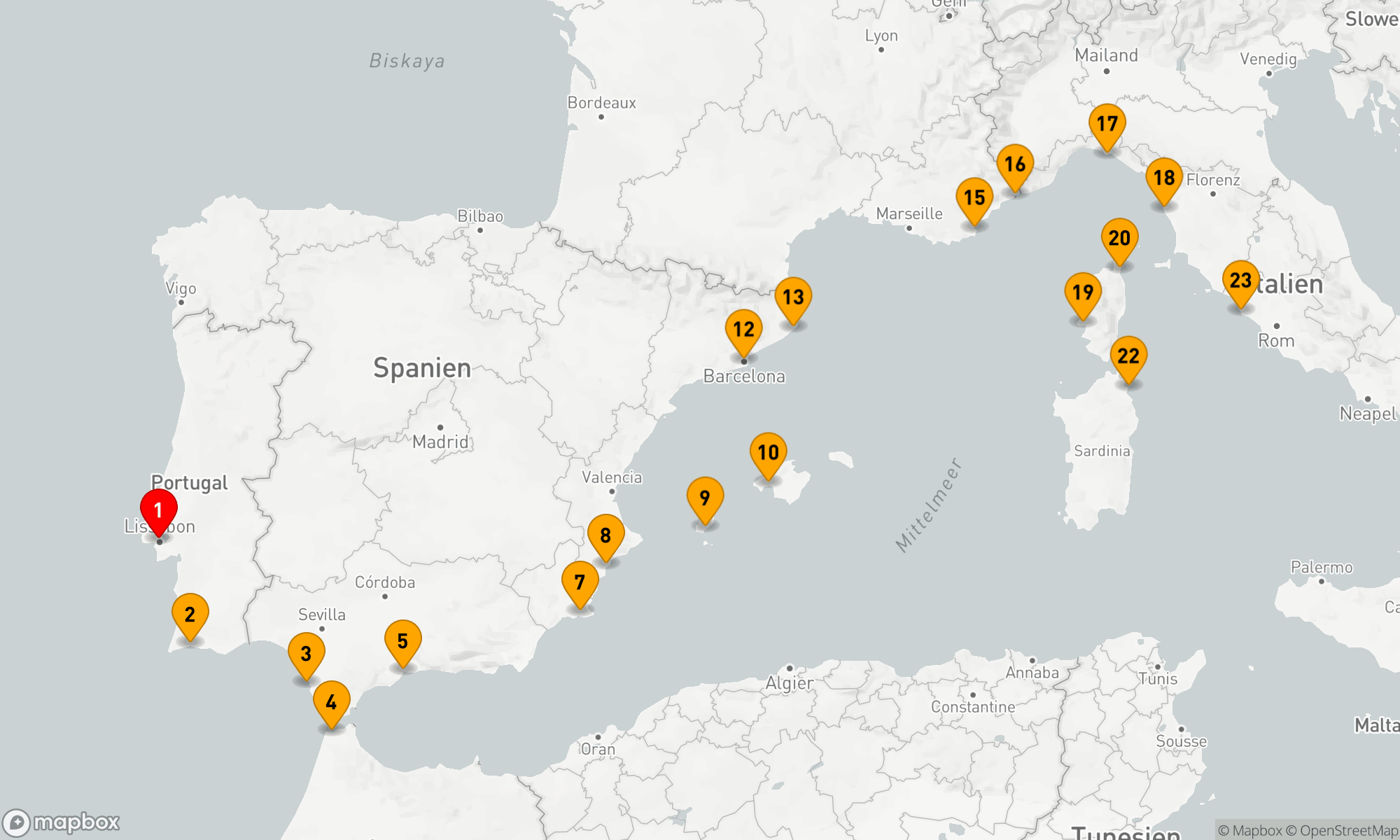 Route 22 Nächte - SPANISCHER SOMMER