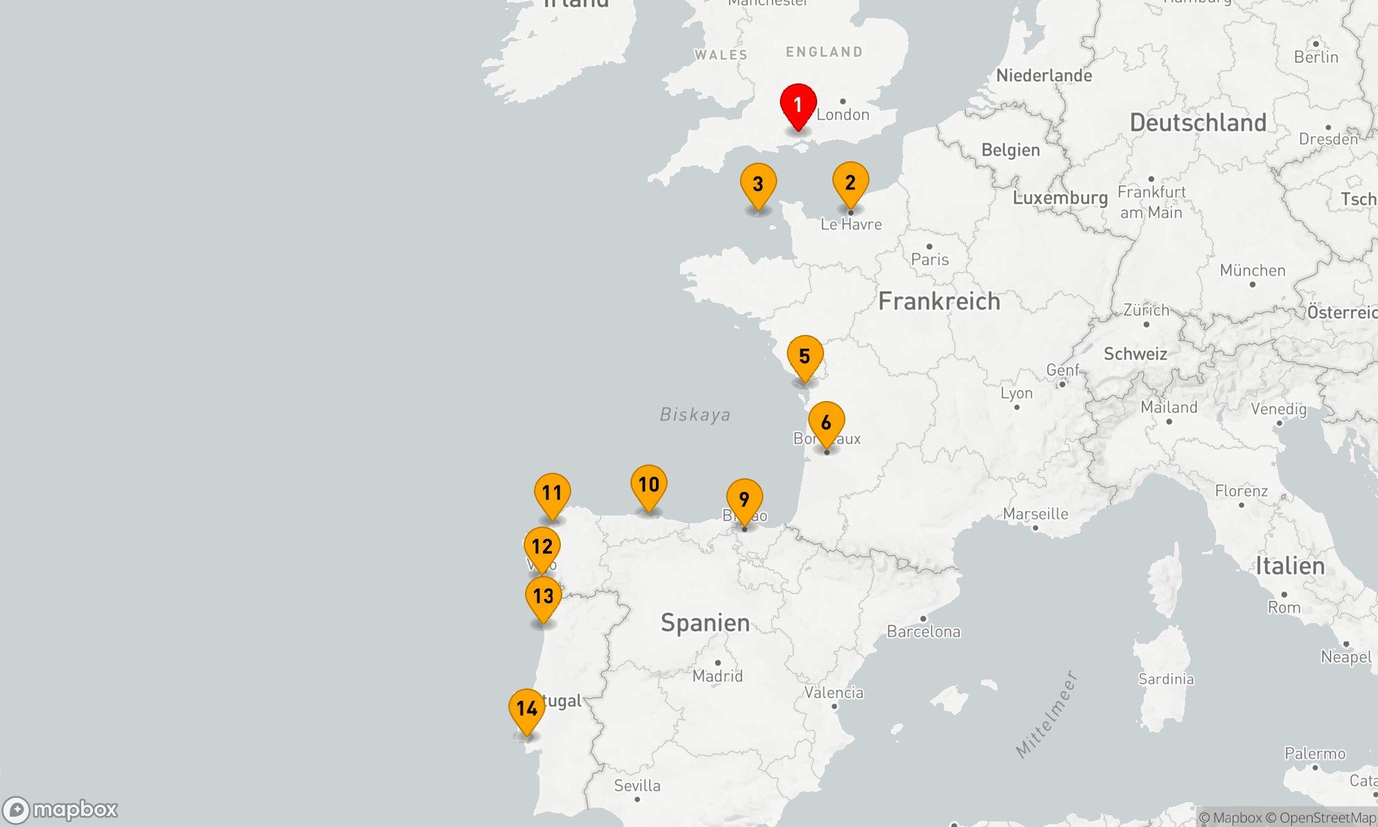 Route 13 Nächte - PRICKELNDE WEINE & GLITZERNDE MEERE