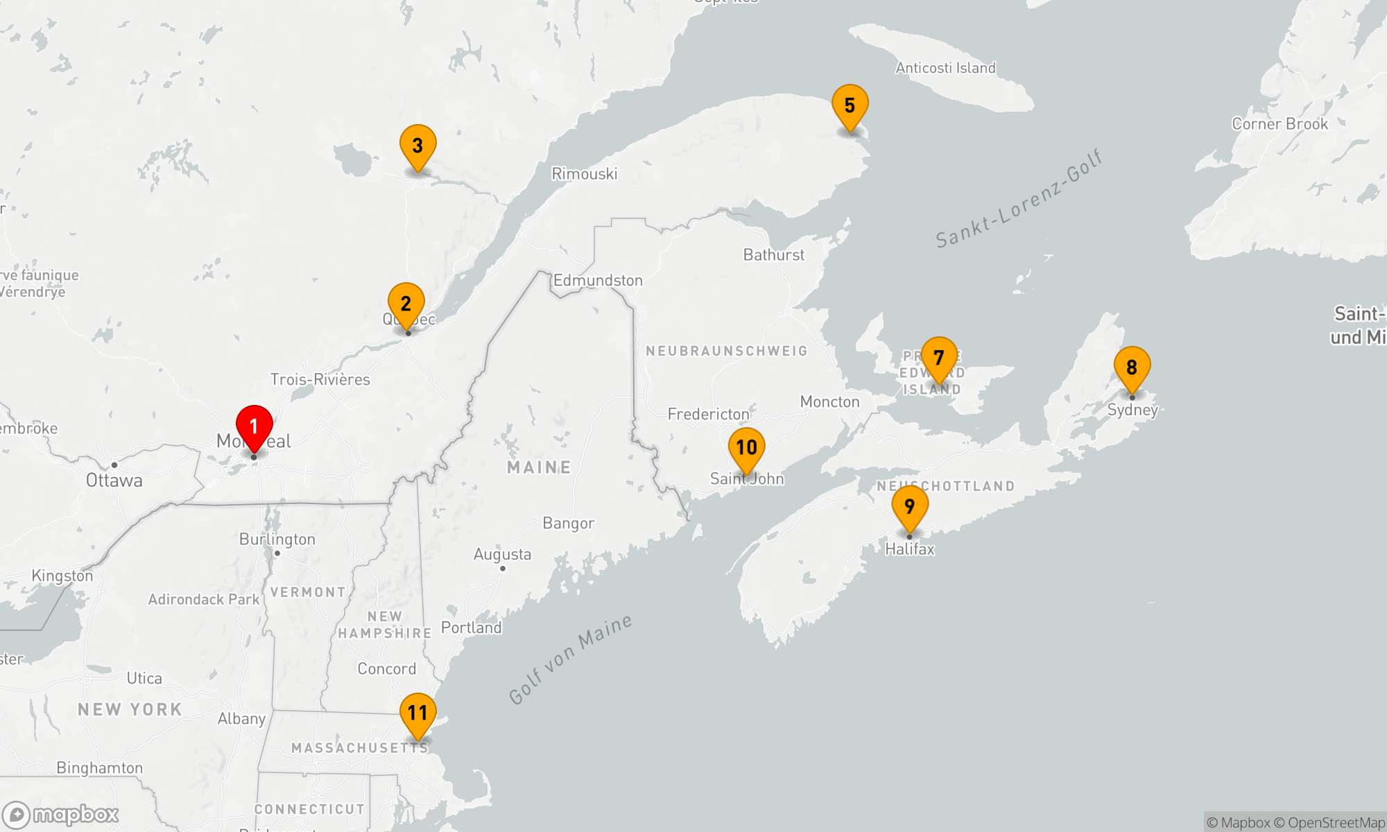 Route 11 Nächte - AHORN & MARITIME AROMEN