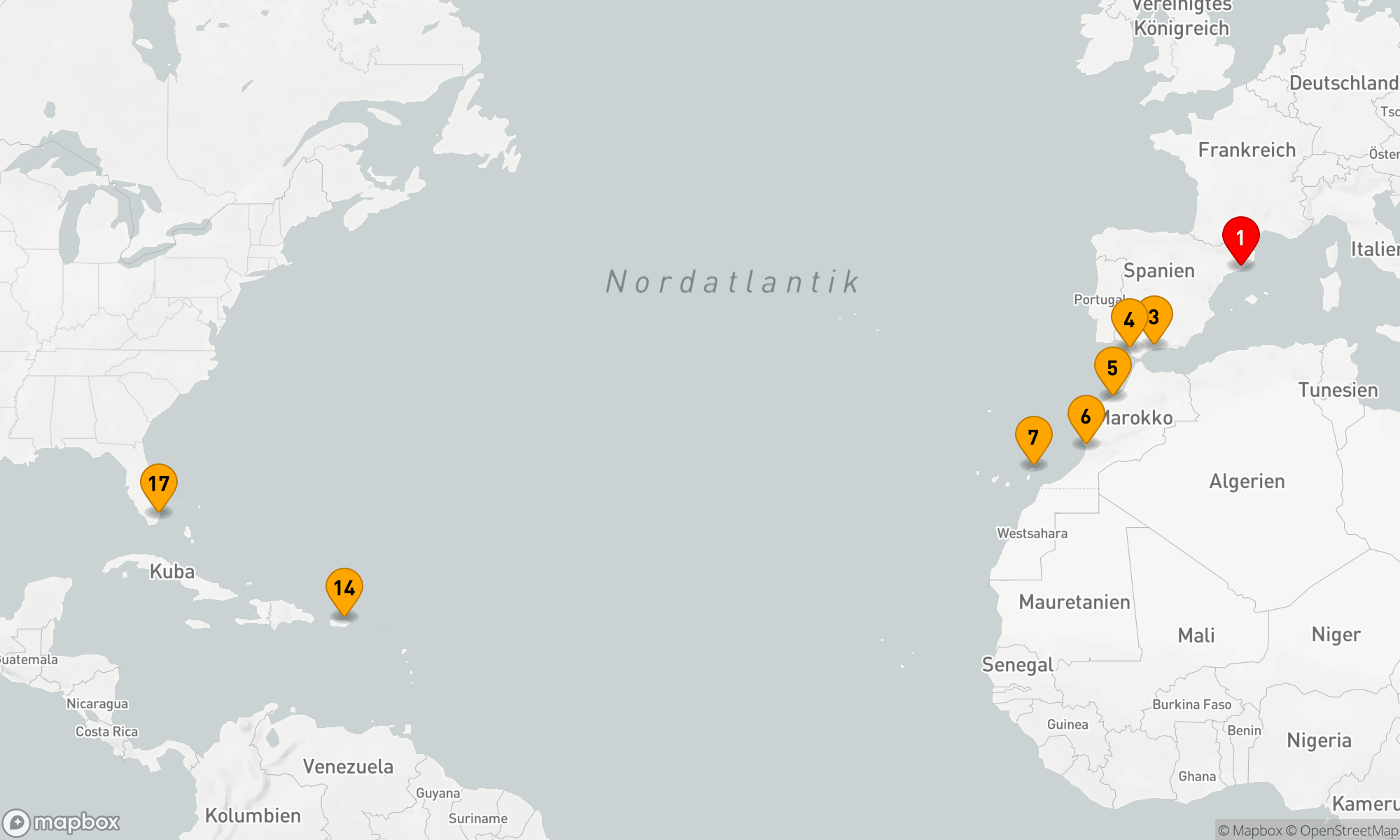 Route 16 Nächte - MARITIMER ZAUBER NACH MIAMI