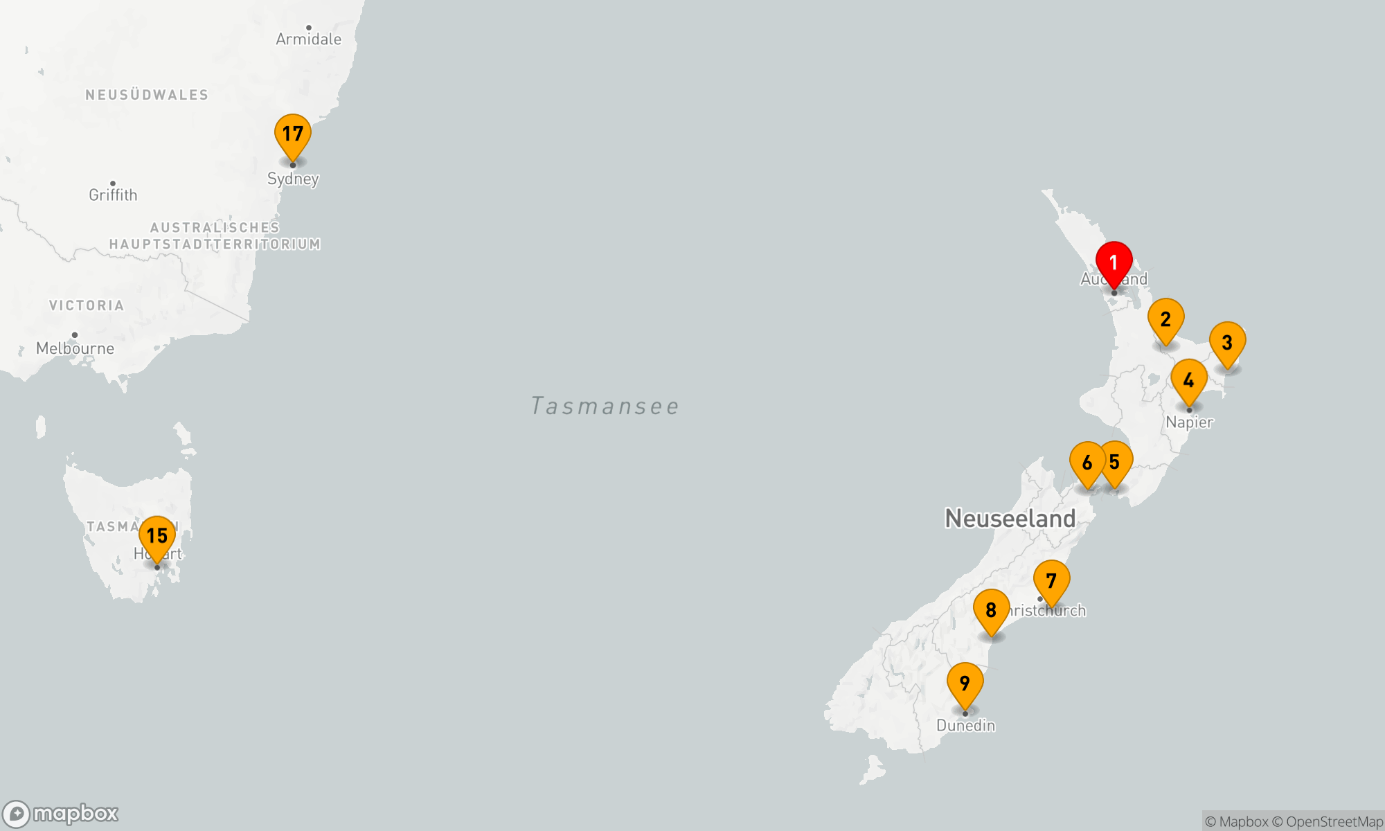 Route 14 Nächte - MASSGESCHNEIDERTE NEUSEELÄNDISCHE FLUCHT