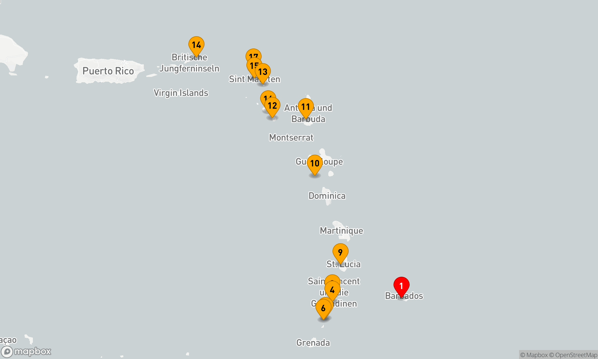 Route 21 Nächte - Epic Voyage: Barbados nach Sint Maarten
