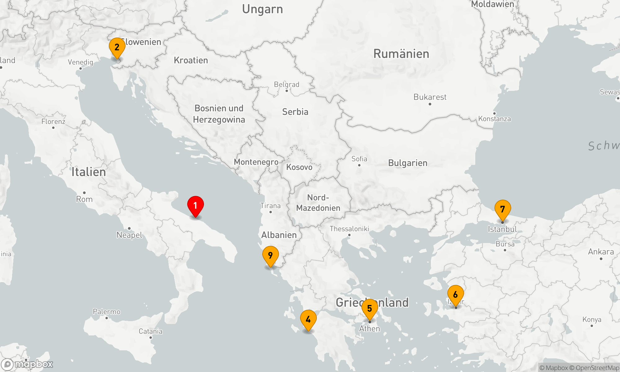 Route 9 Nächte - Mediterrane Entdeckungsreise ab Bari
