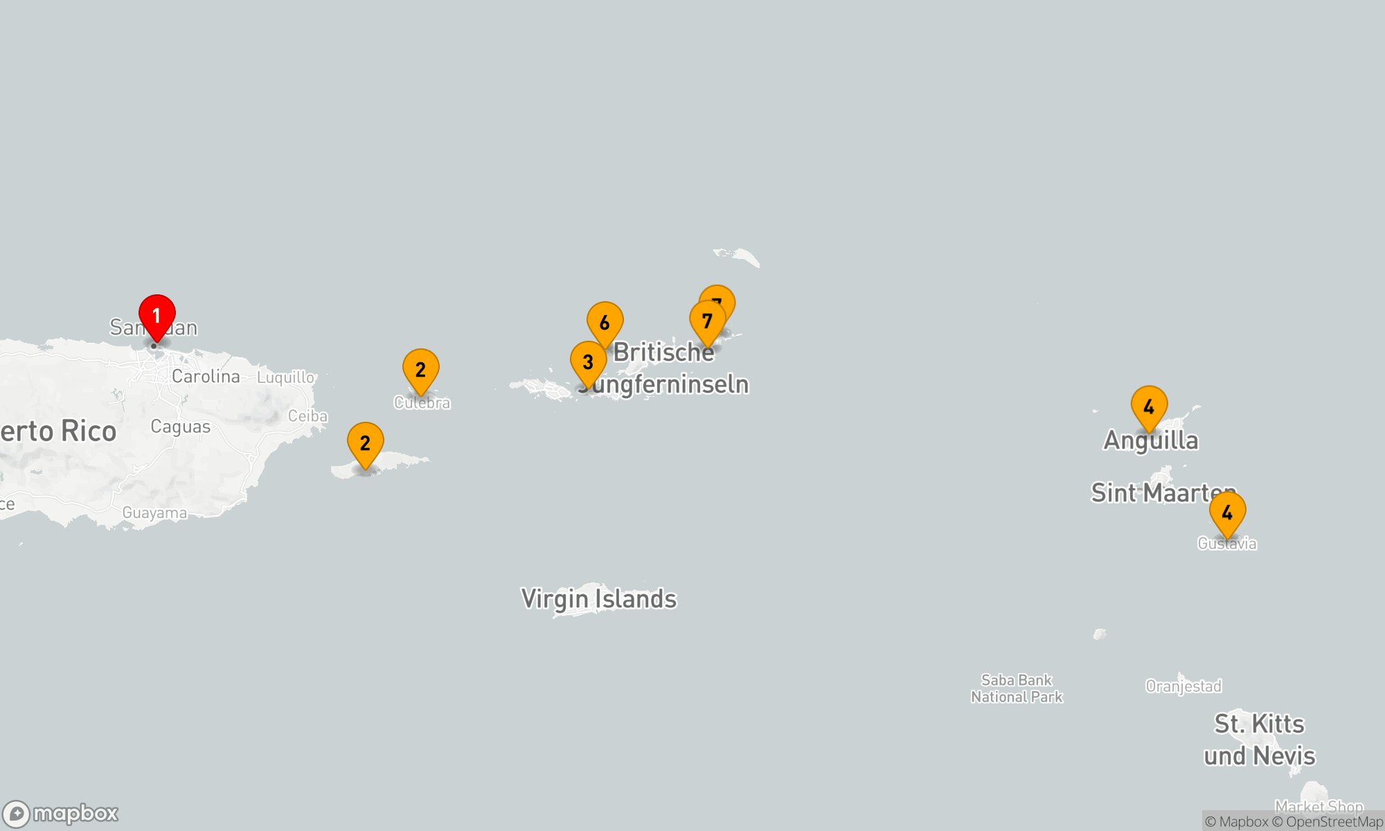 Route 7 Nächte - Karibische Inselträume ab San Juan