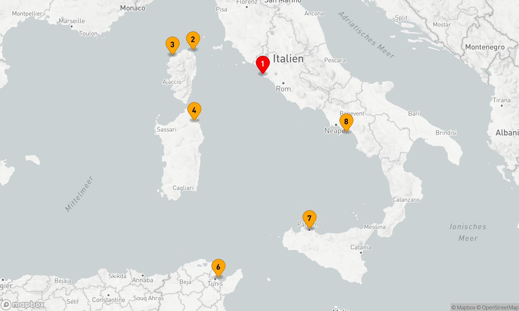 Route 8 Nächte - MEDITERRANE INSELN