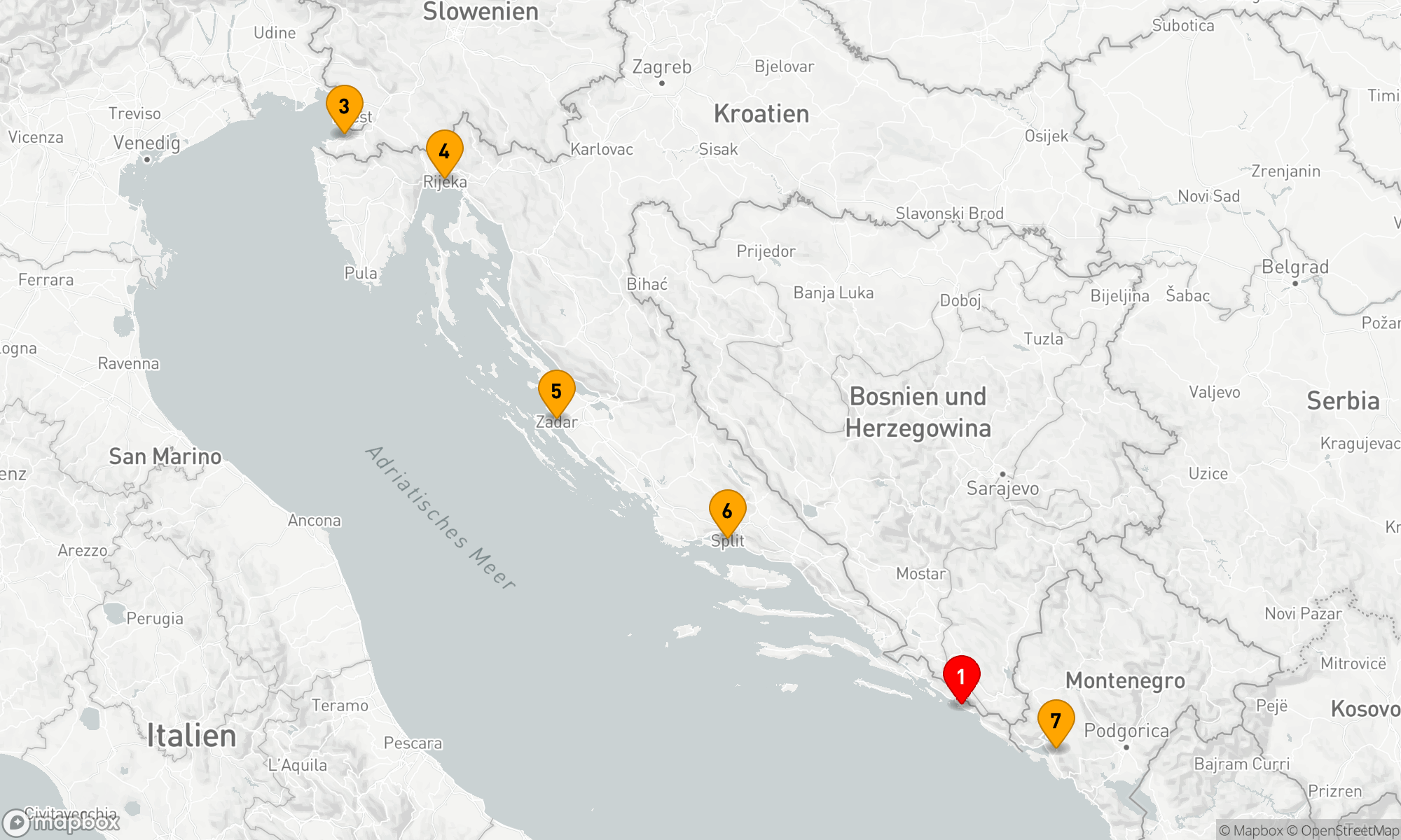 Route 7 Nächte - SLOWENIEN,  KROATIEN & MONTENEGRO