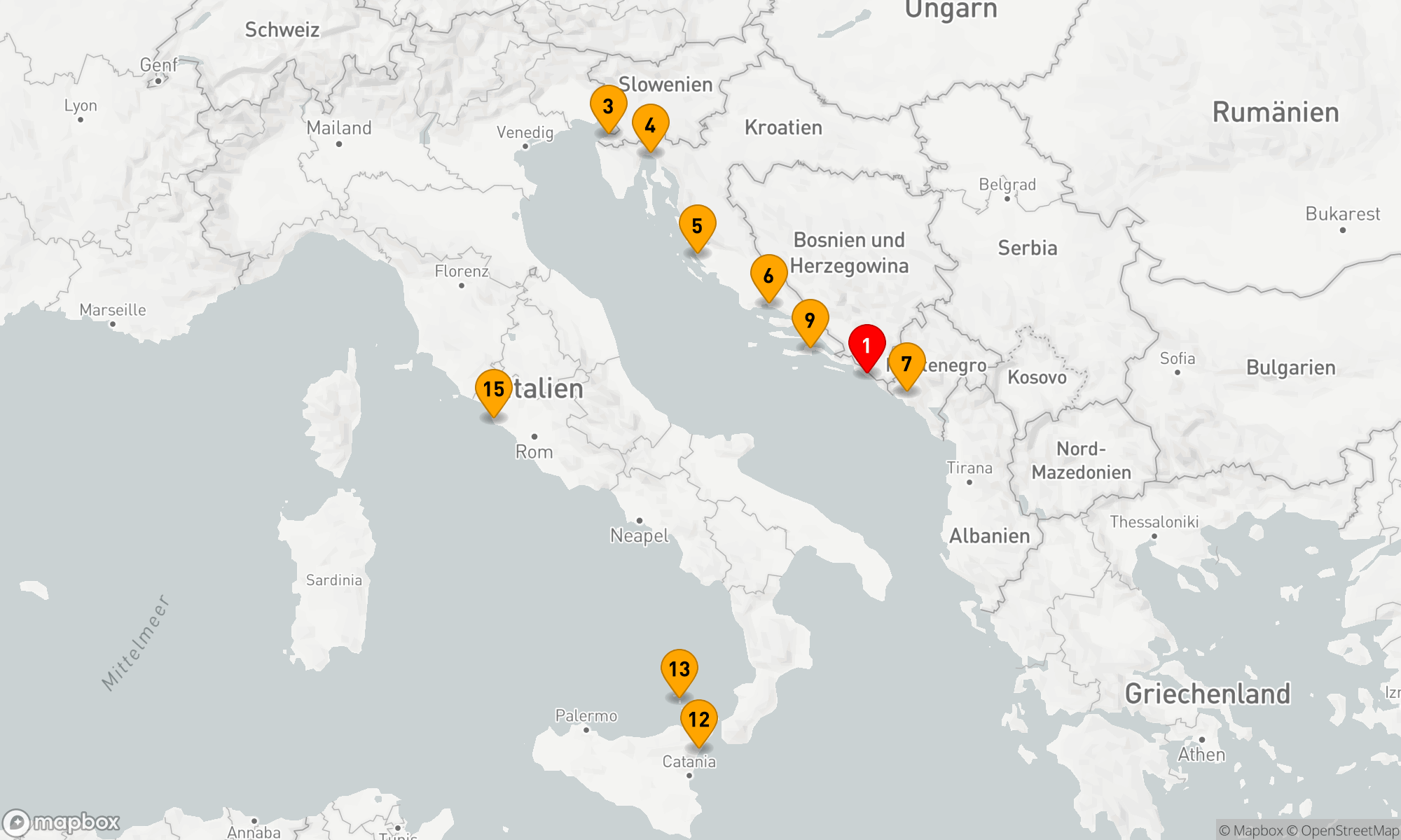 Route 14 Nächte - SLOWENIEN,  KROATIEN,  MONTENEGRO & ITALIEN