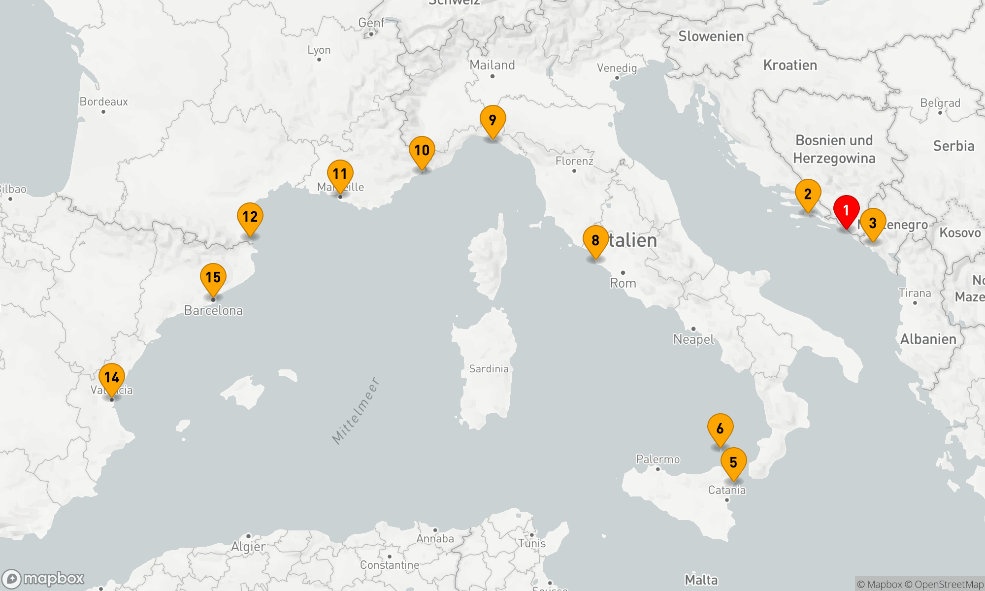 Route 14 Nächte - KROATIEN,  MONTENEGRO,  ITALIEN,  MONACO & FRANKREICH