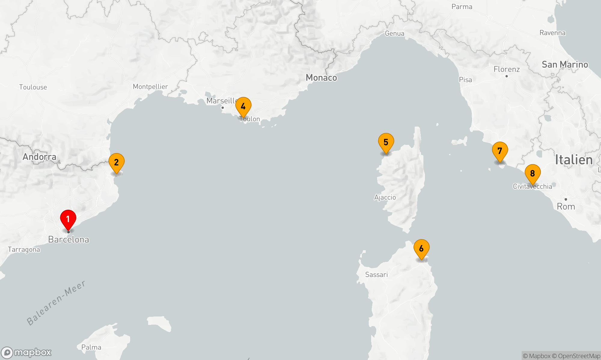 Route 7 Nächte - SPANIEN,  FRANKREICH & ITALIEN