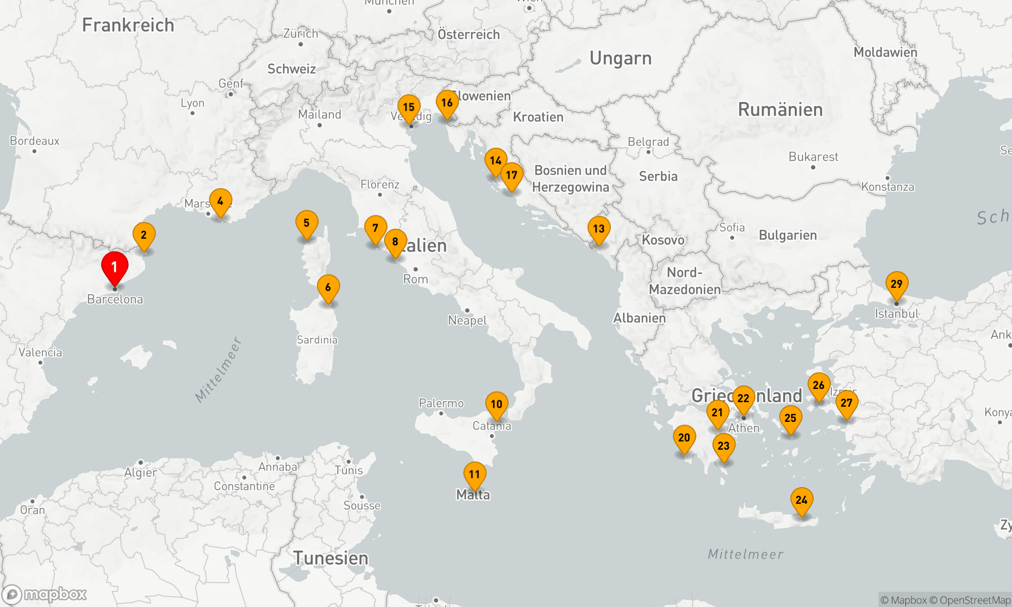 Route 28 Nächte - MEDITERRANES MEDLEY: SPANIEN,  FRANKREICH & EPHESUS