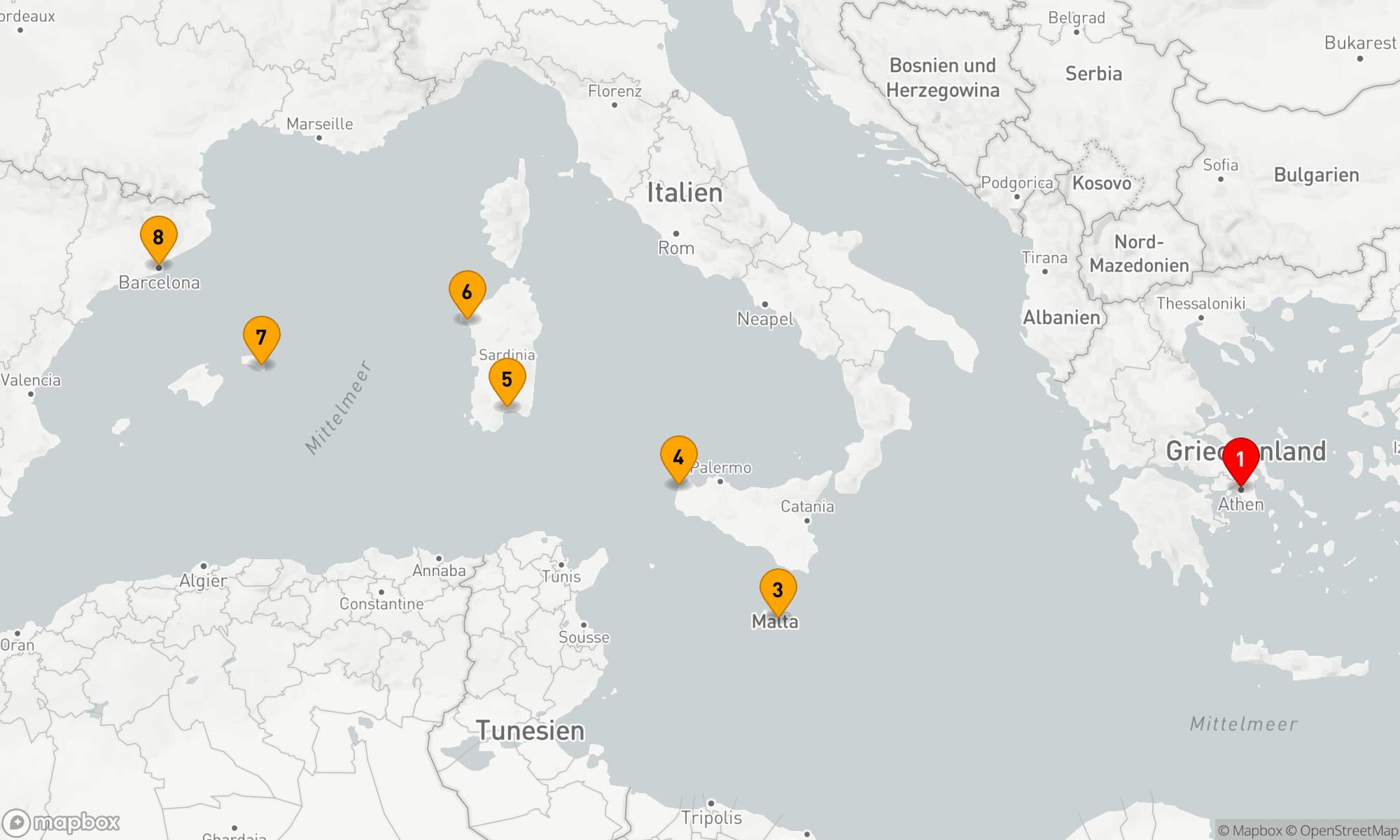 Route 7 Nächte - MALTA,  ITALIEN & SPANIEN