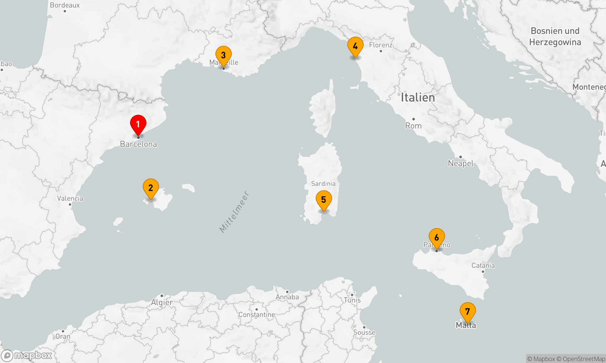 Route 8 Nächte - Mediterrane Entdeckungsreise ab Barcelona