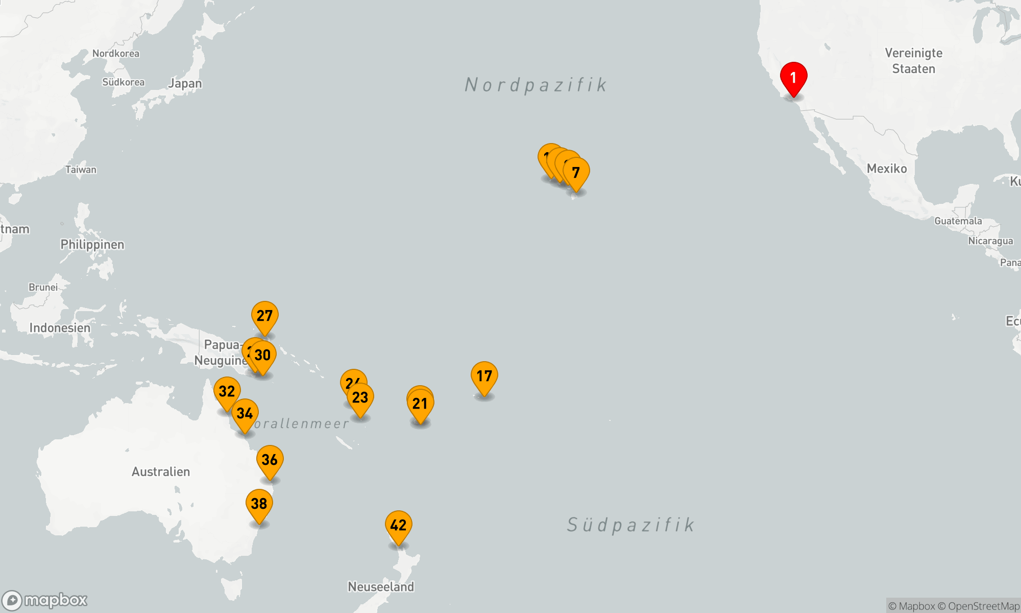 Route 40 Nächte - Hawaii & Südpazifik Überquerung