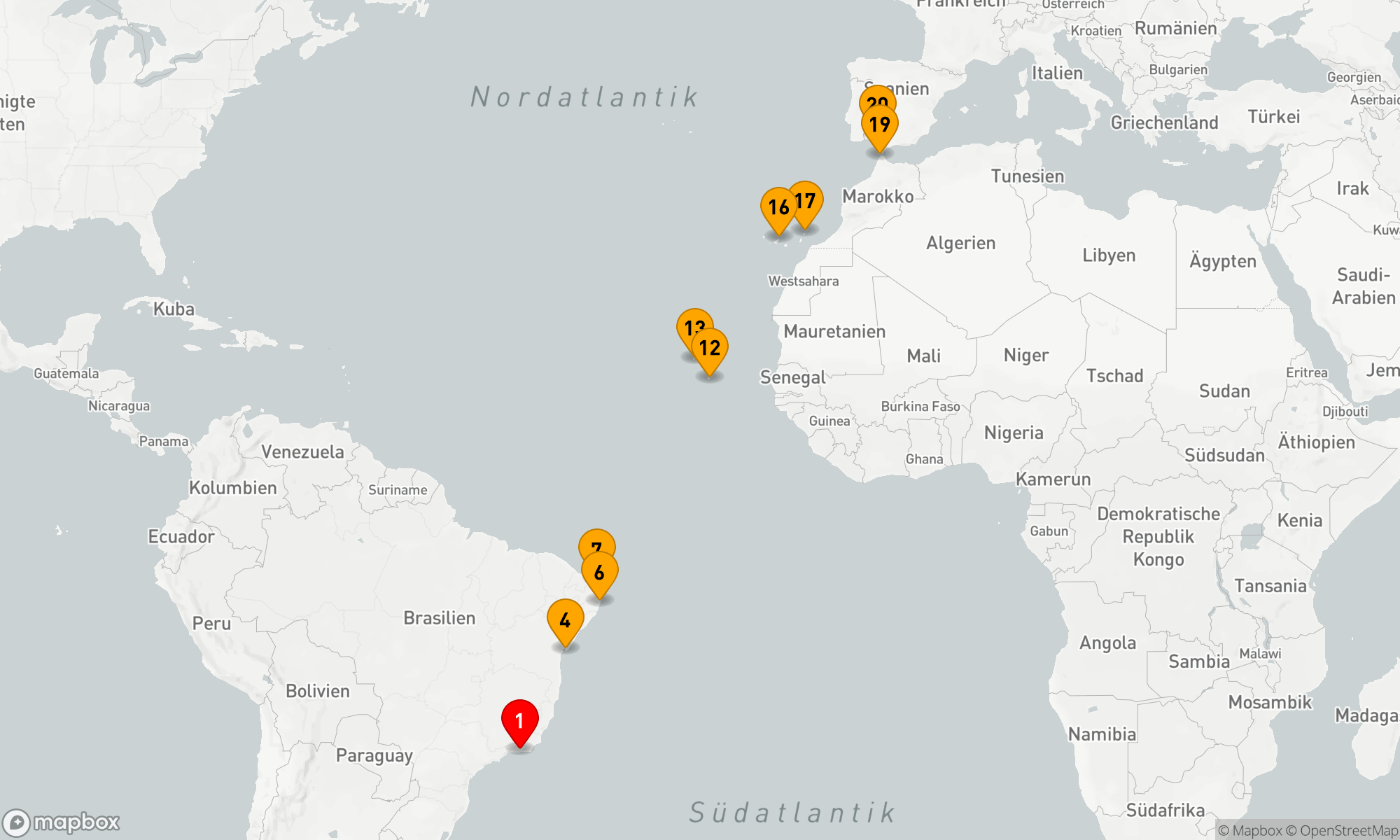 Route 21 Nächte - SÜDAMERIKA,  KANARISCHE INSELN & SPANIEN