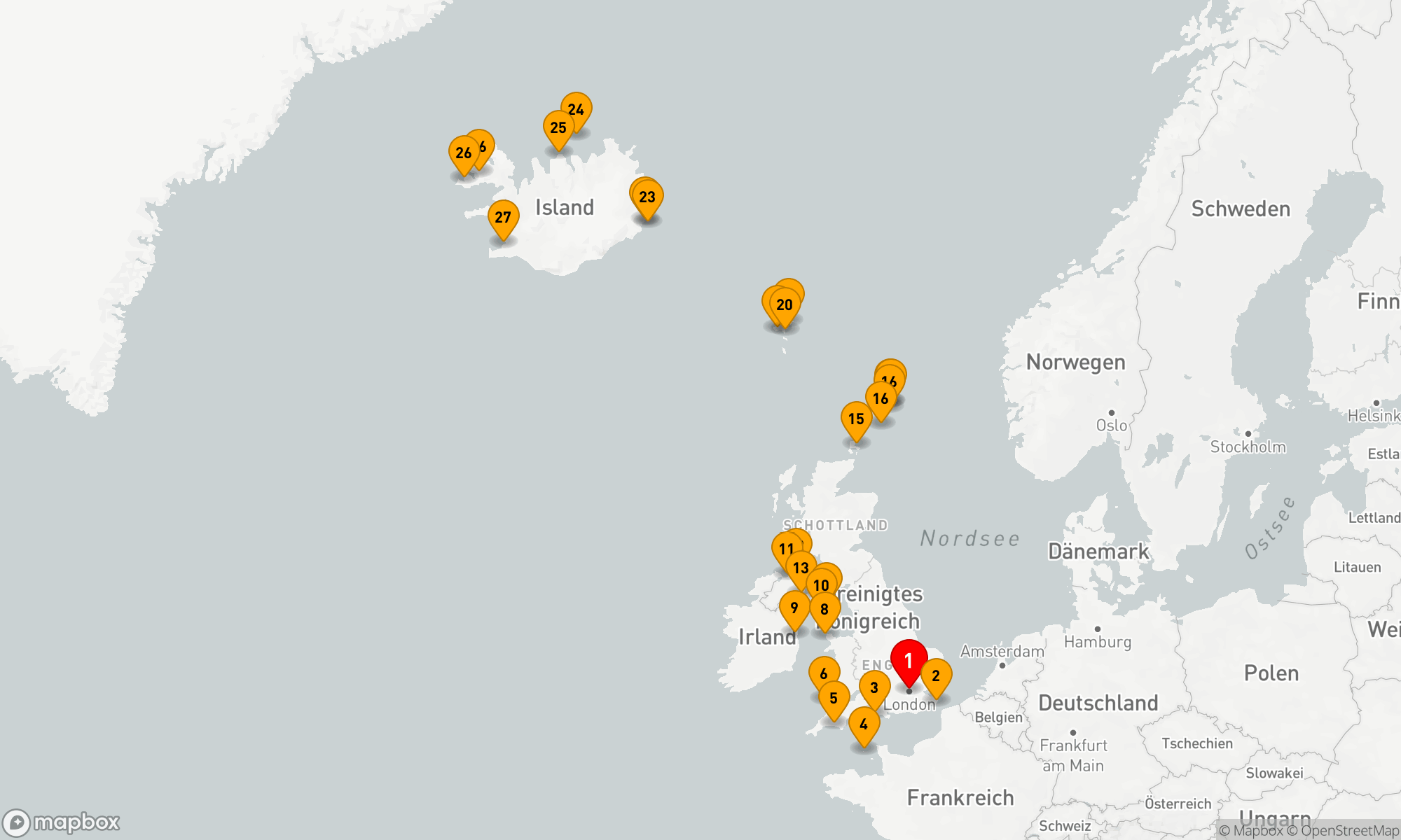 Route 26 Nächte - WILDE BRITISCHE INSELN & NORDATLANTIK