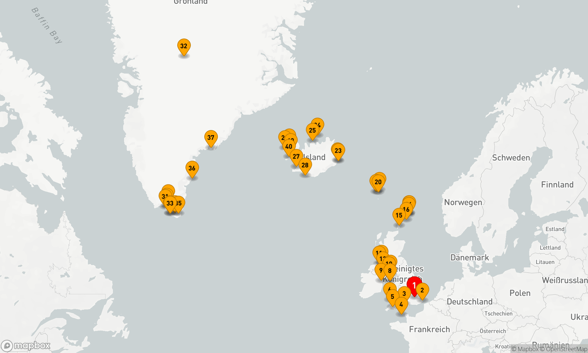 Route 40 Nächte - WILDE BRITISCHE INSELN,  NORDATLANTIK & GRÖNLAND