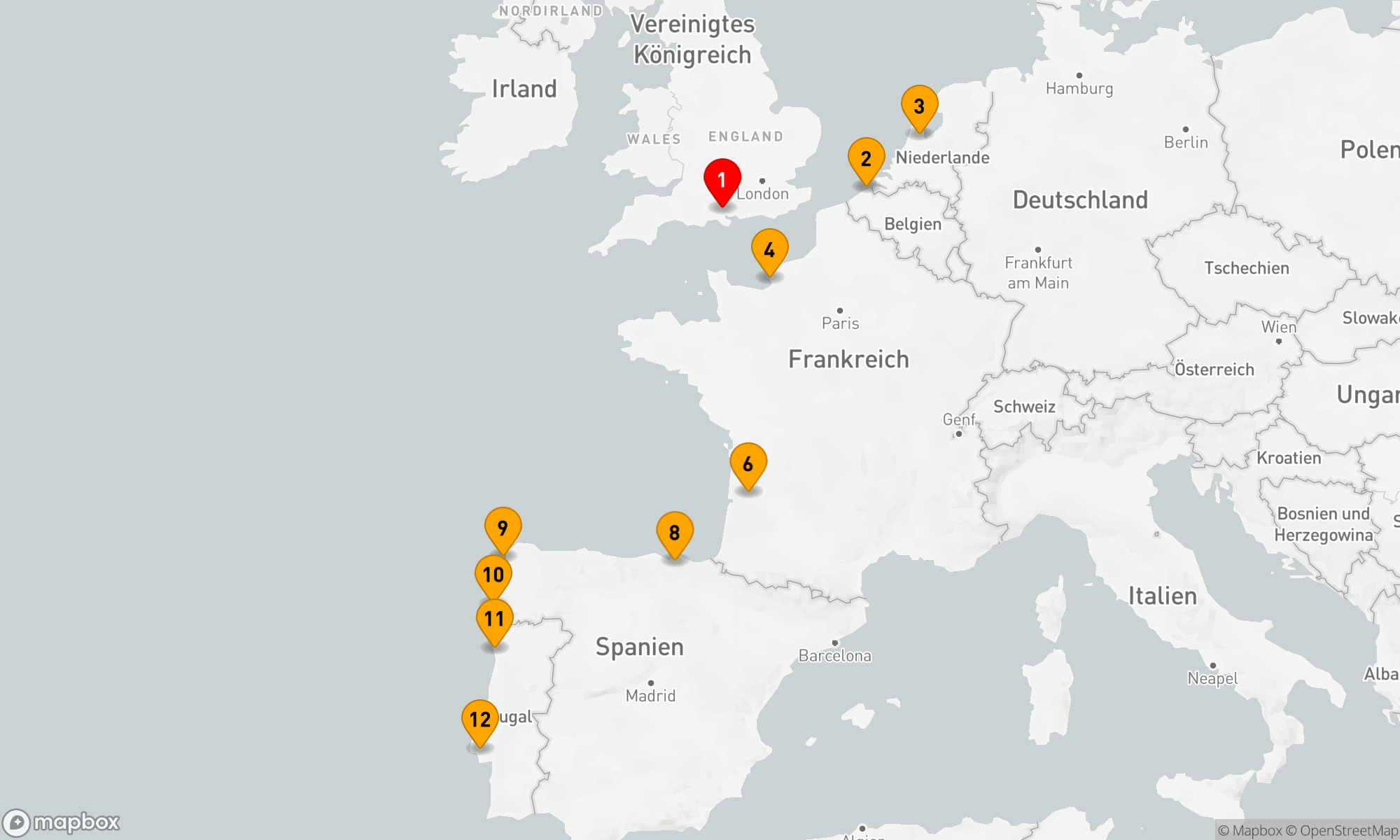 Route 11 Nächte - Zwischen Küsten und Kulturen: Entdeckungen entlang Europas Westen