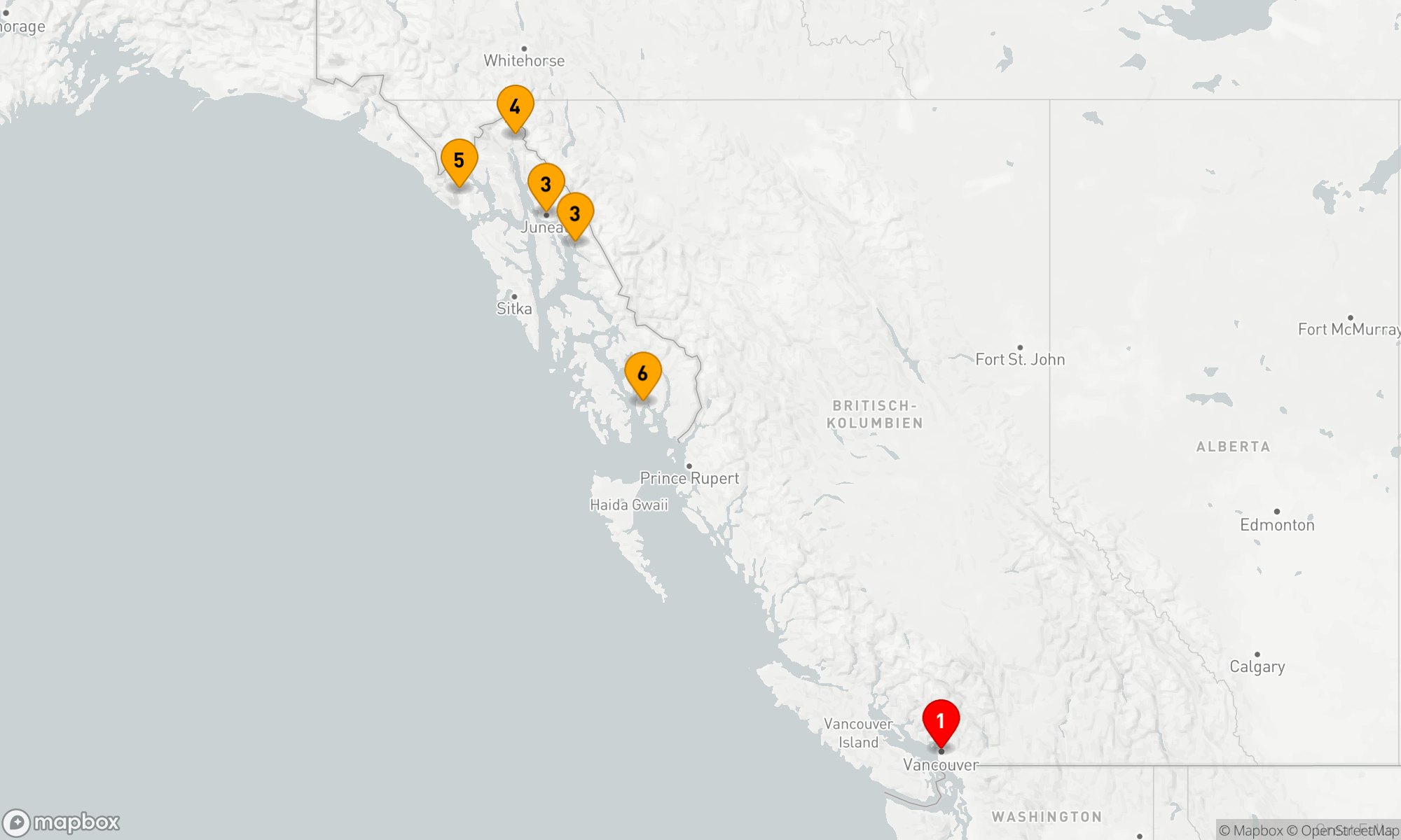 Route 7 Nächte - ALASKA-INNENPASSAGE