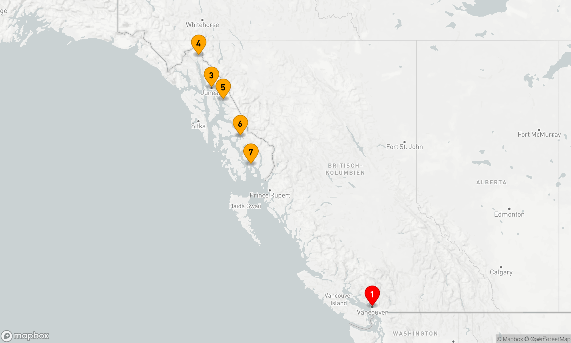 Route 8 Nächte - ALASKA-INNENPASSAGE