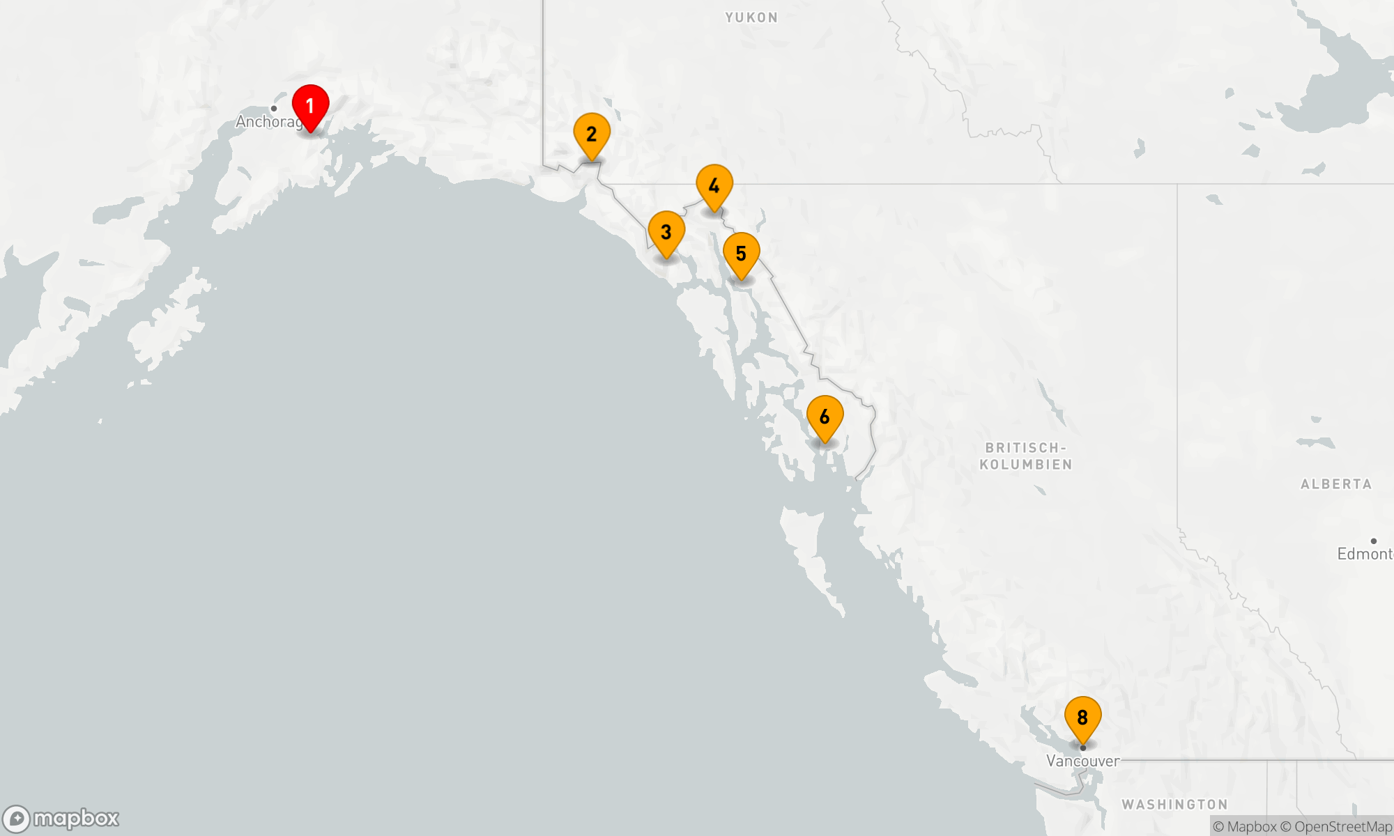 Route 7 Nächte - GLETSCHERENTDECKUNG IN RICHTUNG SÜDEN