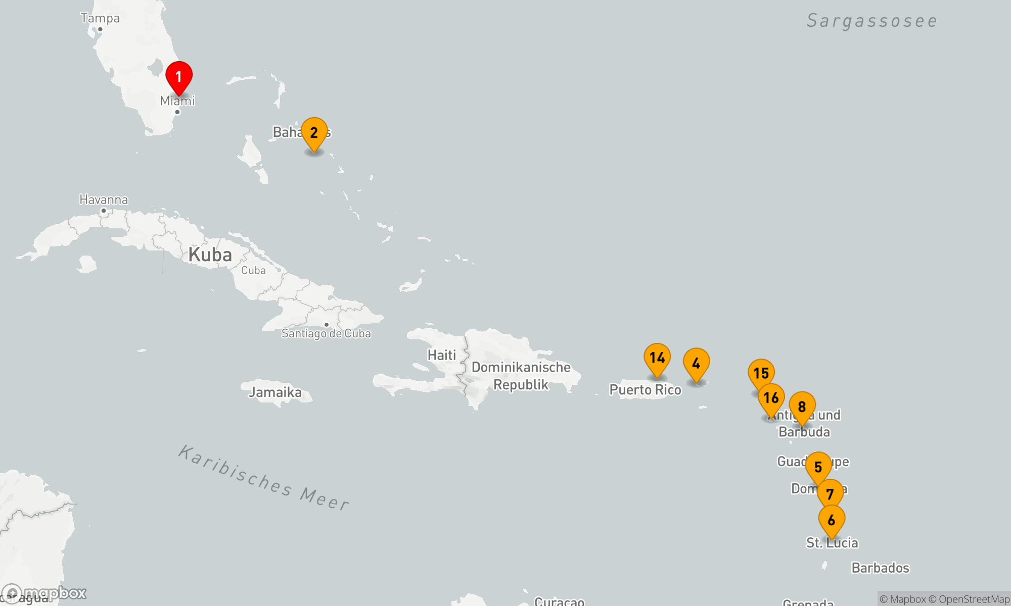 Route 20 Nächte - Karibik Explorer