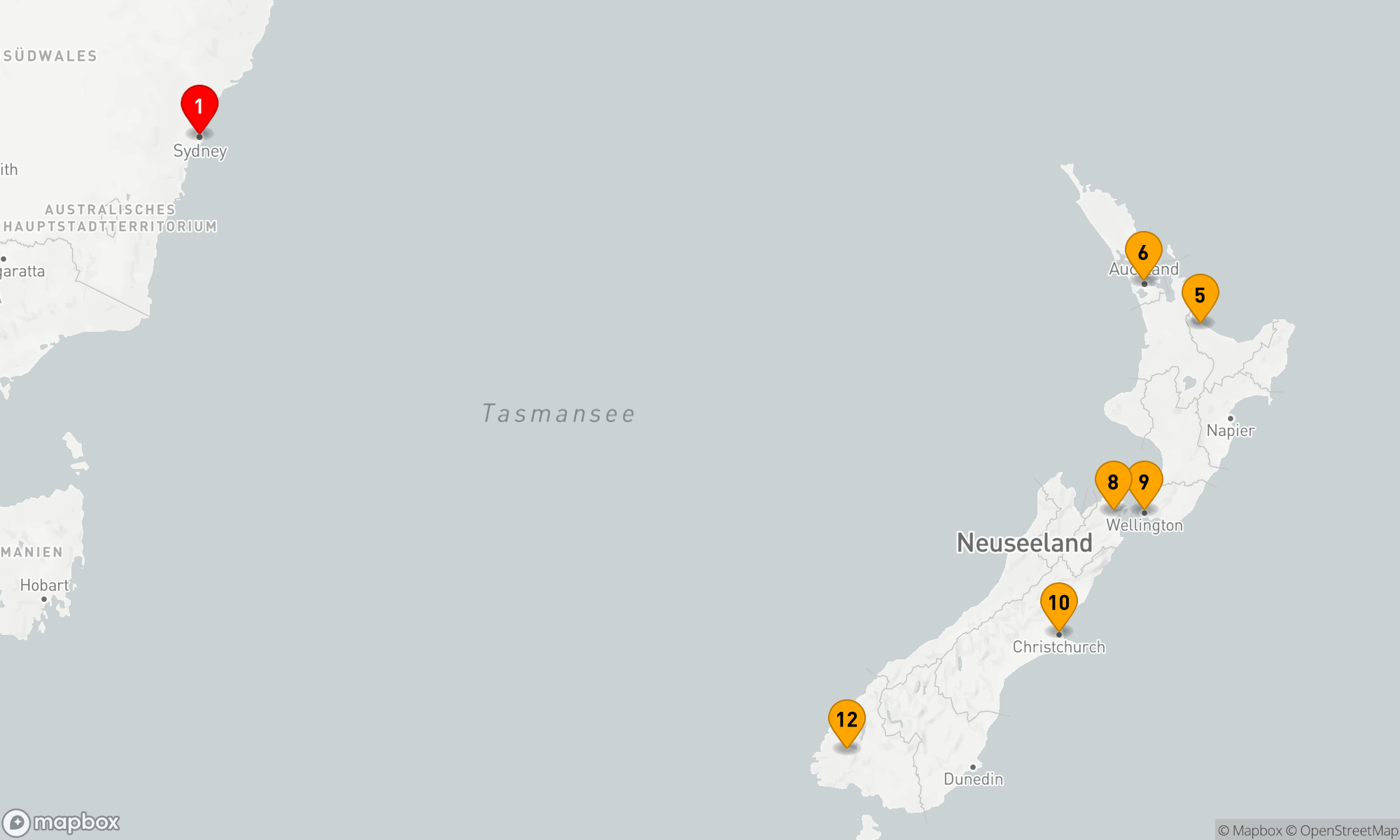 Route 14 Nächte - Neuseeland