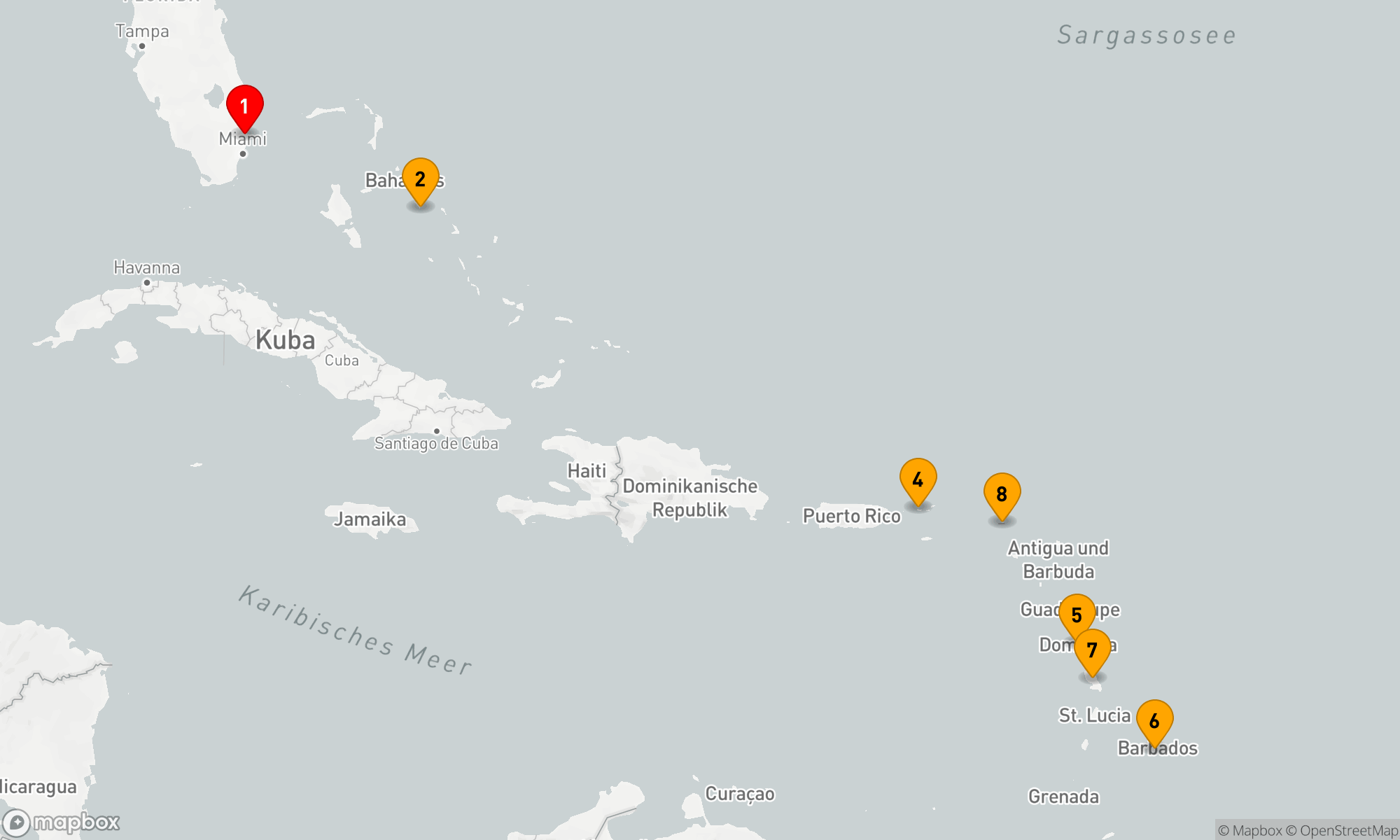 Route 10 Nächte - Südliche Karibik mit Martinique