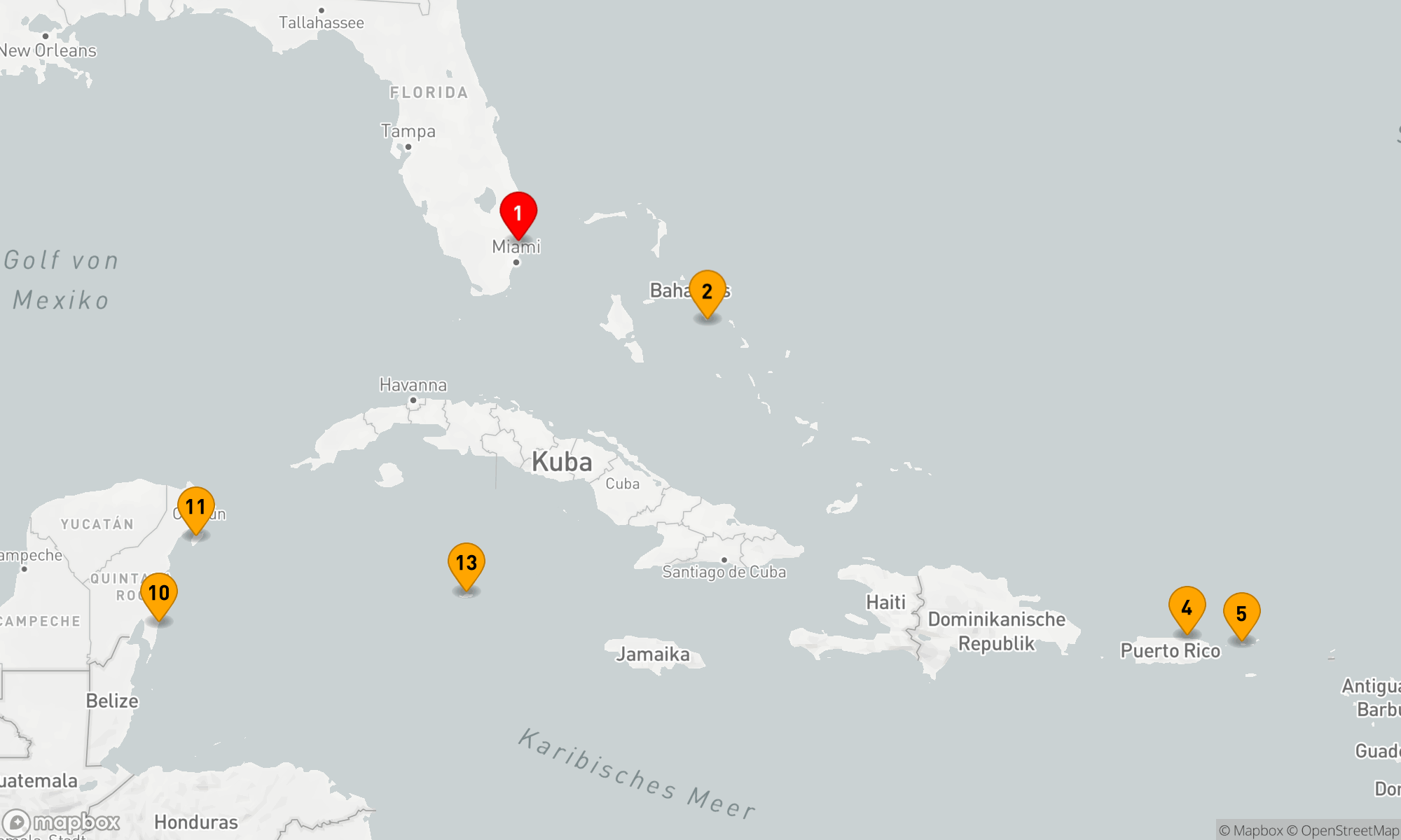Route 14 Nächte - Abenteurer der östlichen/westlichen Karibik