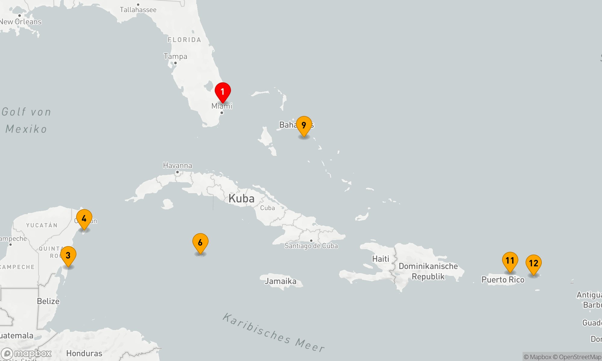 Route 14 Nächte - Abenteurer der östlichen/westlichen Karibik