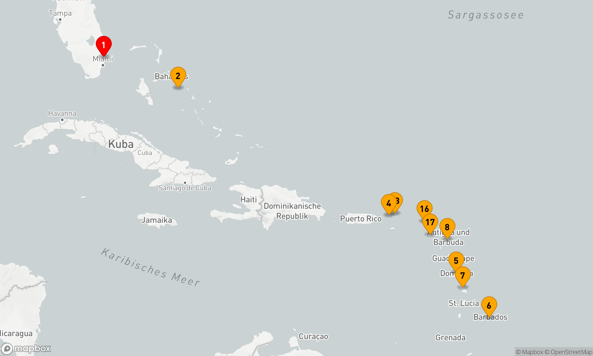 Route 20 Nächte - Karibik Explorer