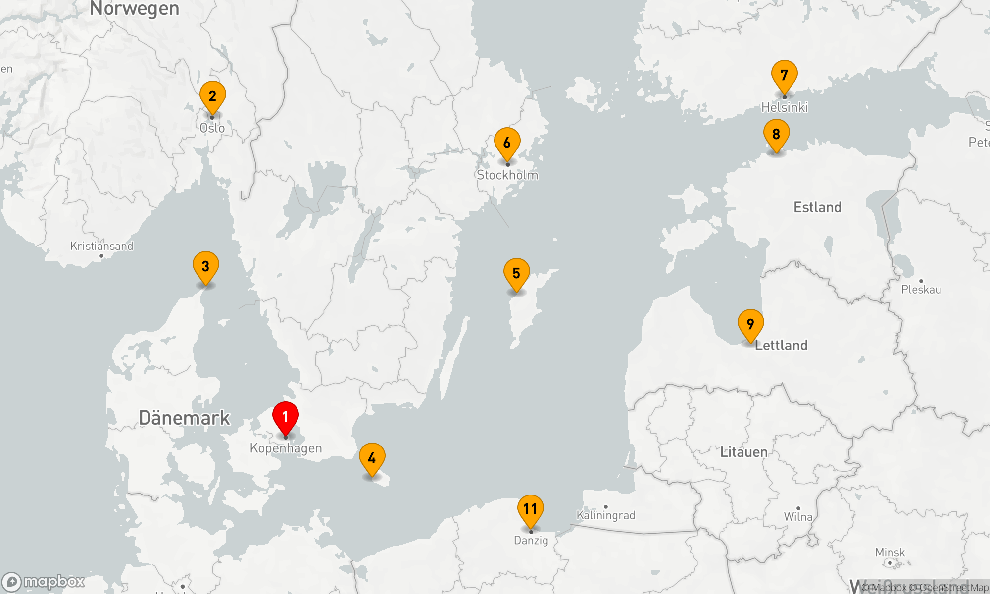 Route 12 Nächte - Norwegen,  Dänemark und Schweden